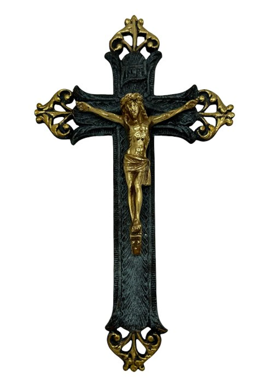 Baroque style Crucifix - Cast brass - 20th century - Wall...