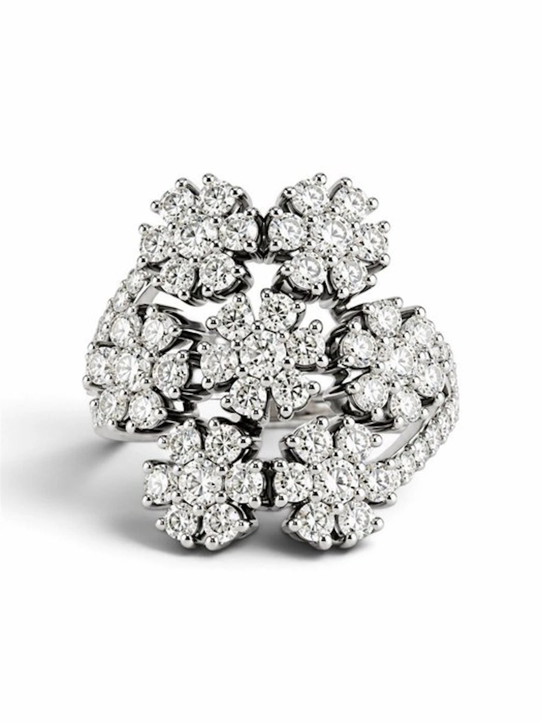 Ring - 18 kt. White gold - 3.10ct. tw. Diamond (Natural) - Made in Italy