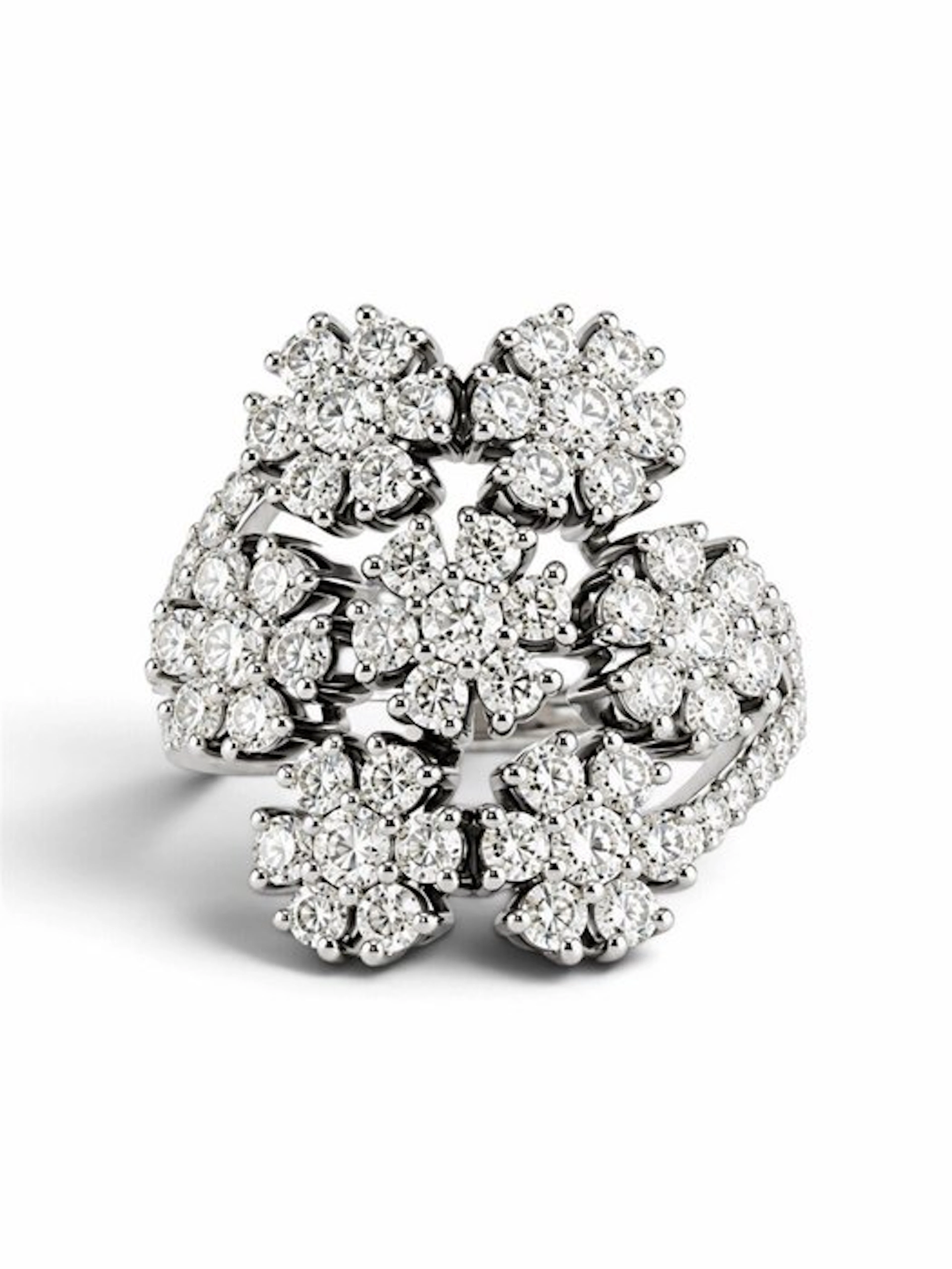 Ring - 18 kt. White gold - 3.10ct. tw. Diamond (Natural) - Made in Italy