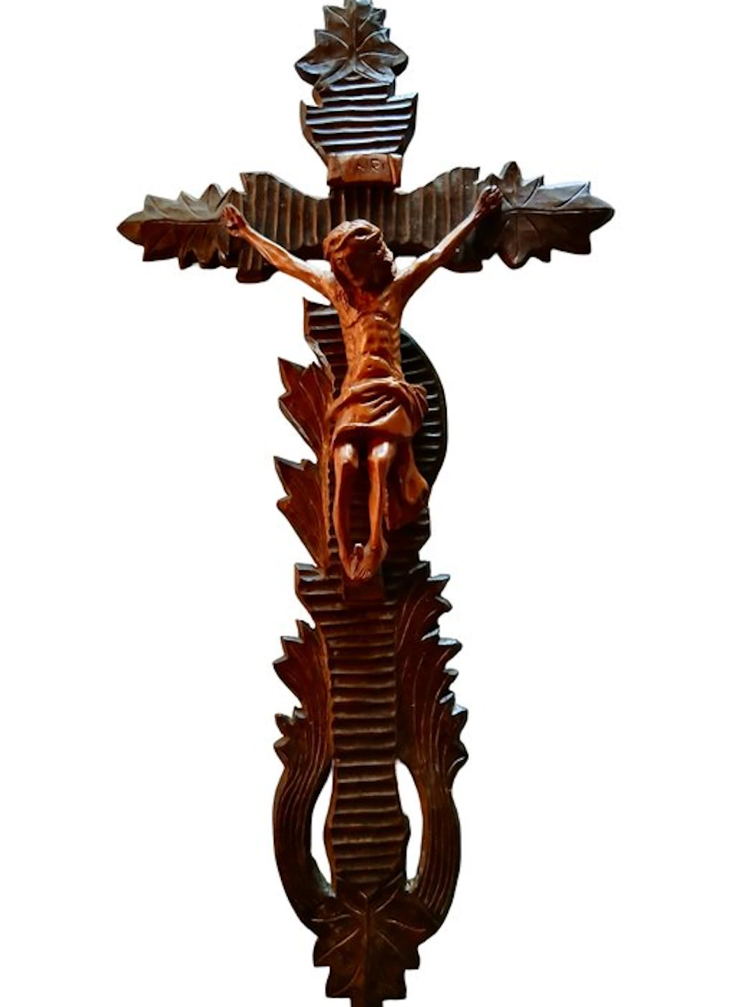 Art Deco Cross - Wood - 1920-1930 - Hand-carved - XL - 70 cm