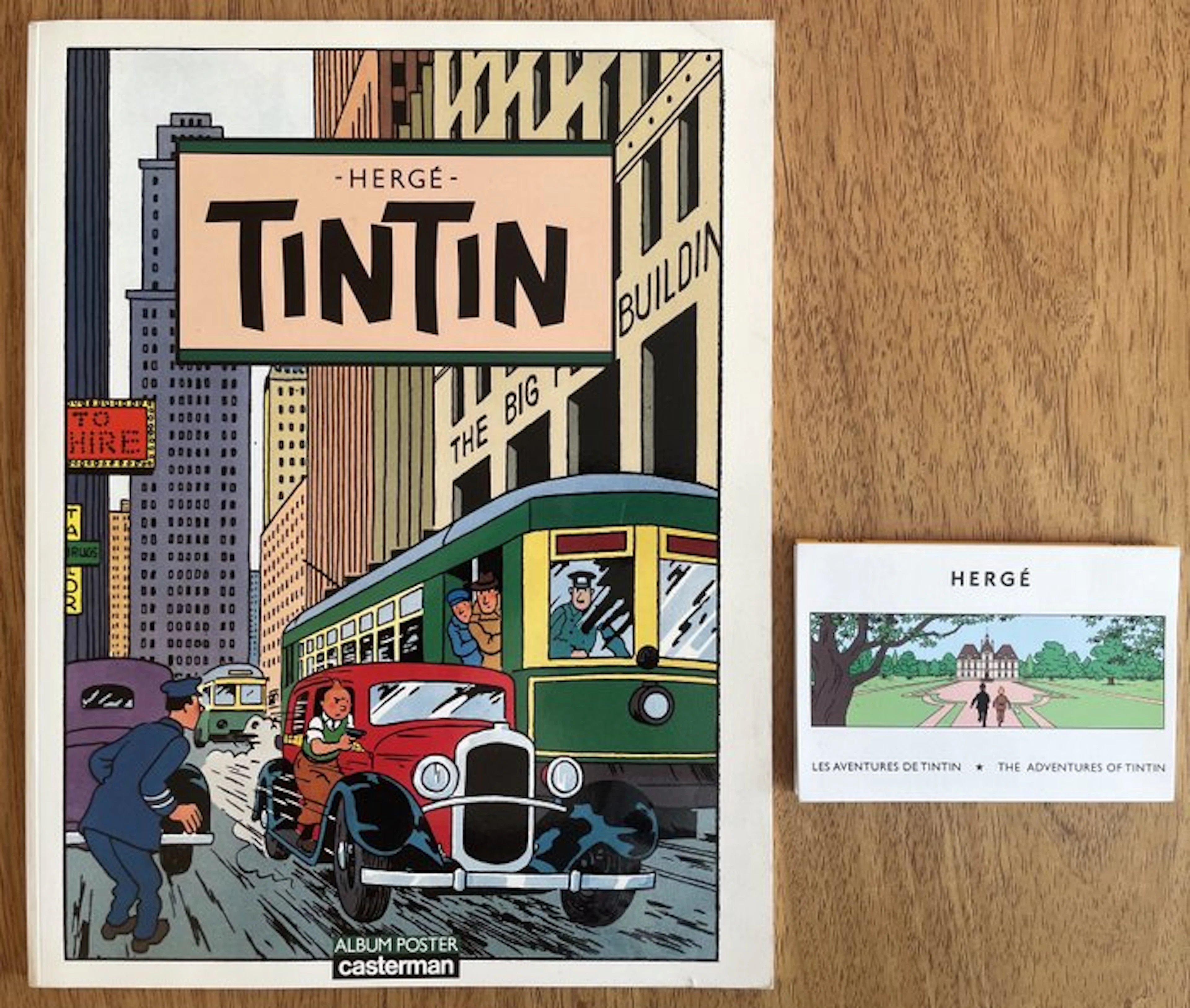 Tintin Album Poster Tintin + Livret cartes postales - 2x...