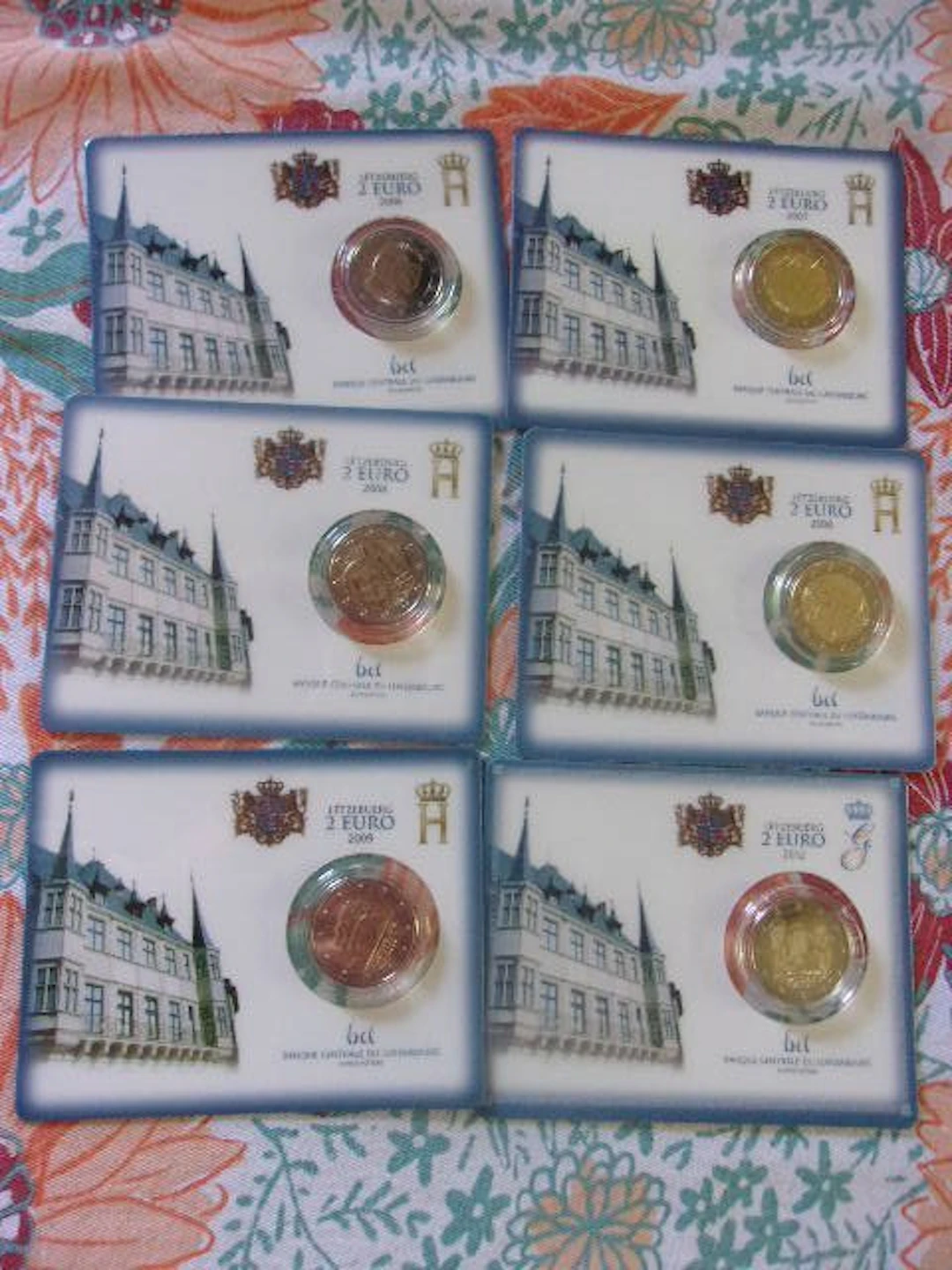 Luxembourg. 2 Euro 2006/2012 (6 coincards) (No reserve price)