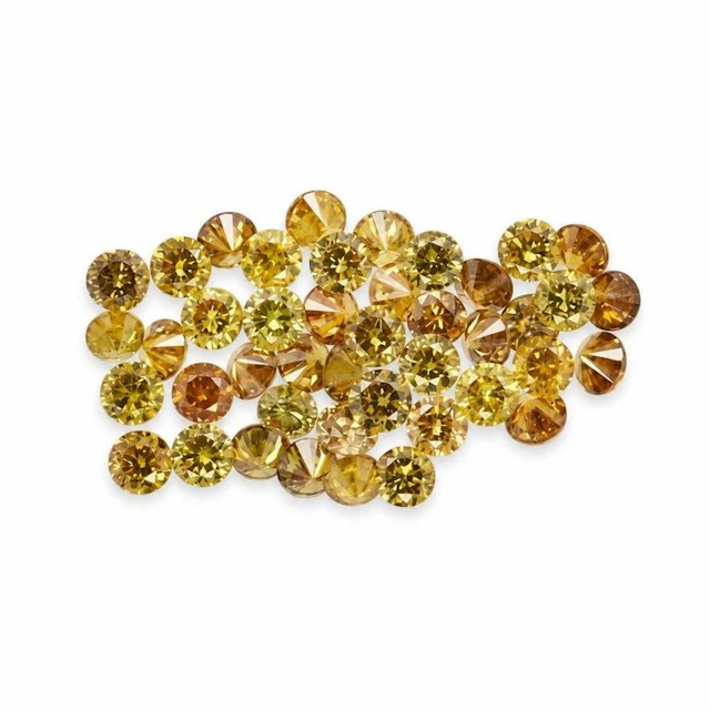 No reserve price - 43 pcs Diamond (Natural coloured) - 0.90 ct - Round - Fancy