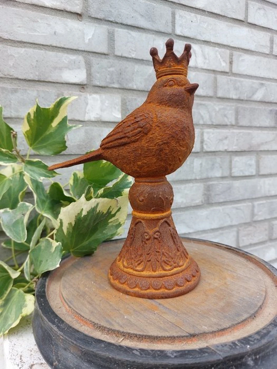 Statue, mus met kroon - 21 cm - Cast iron