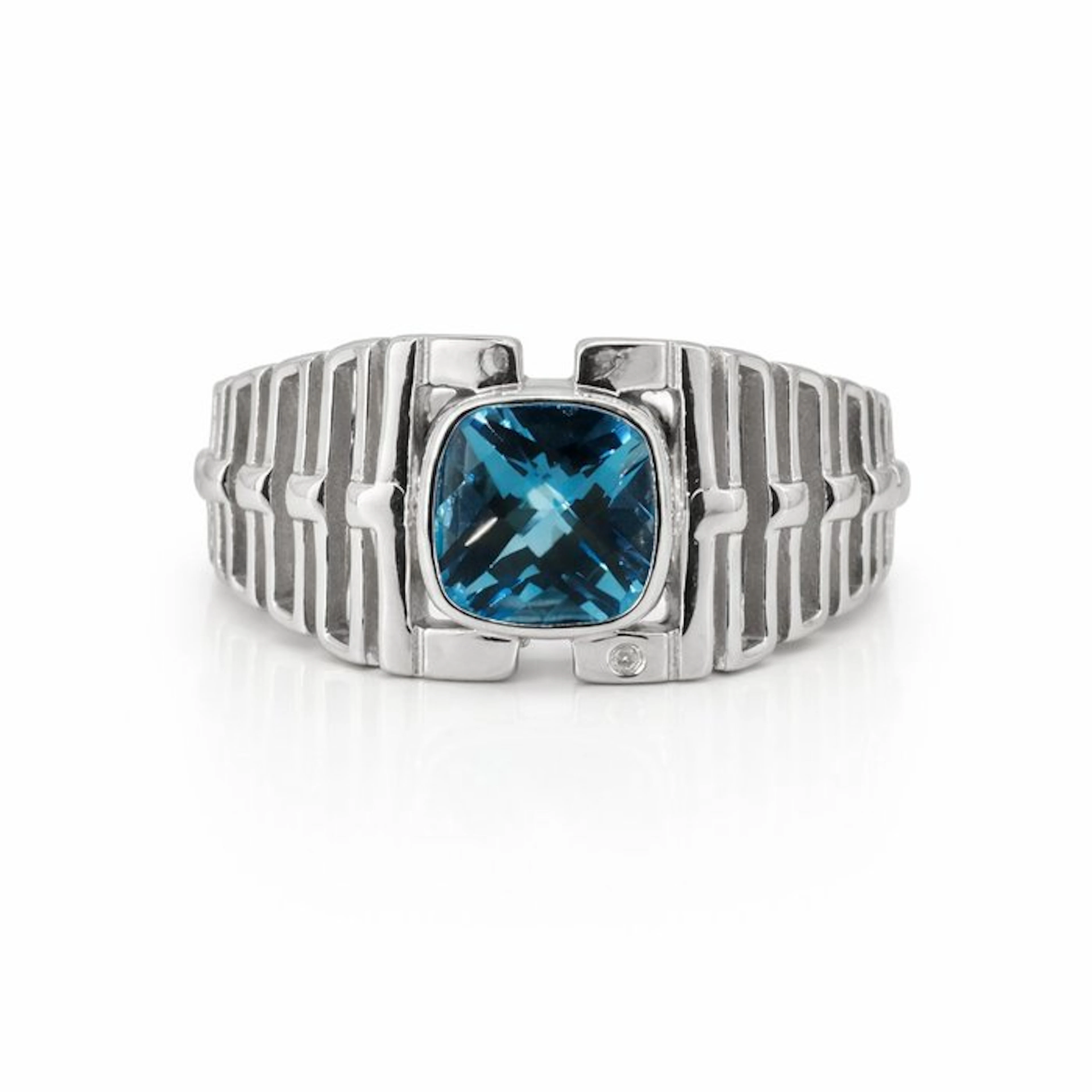 No reserve price - Ring Gold-plated Topaz - Diamond - 18K Gold Plated
