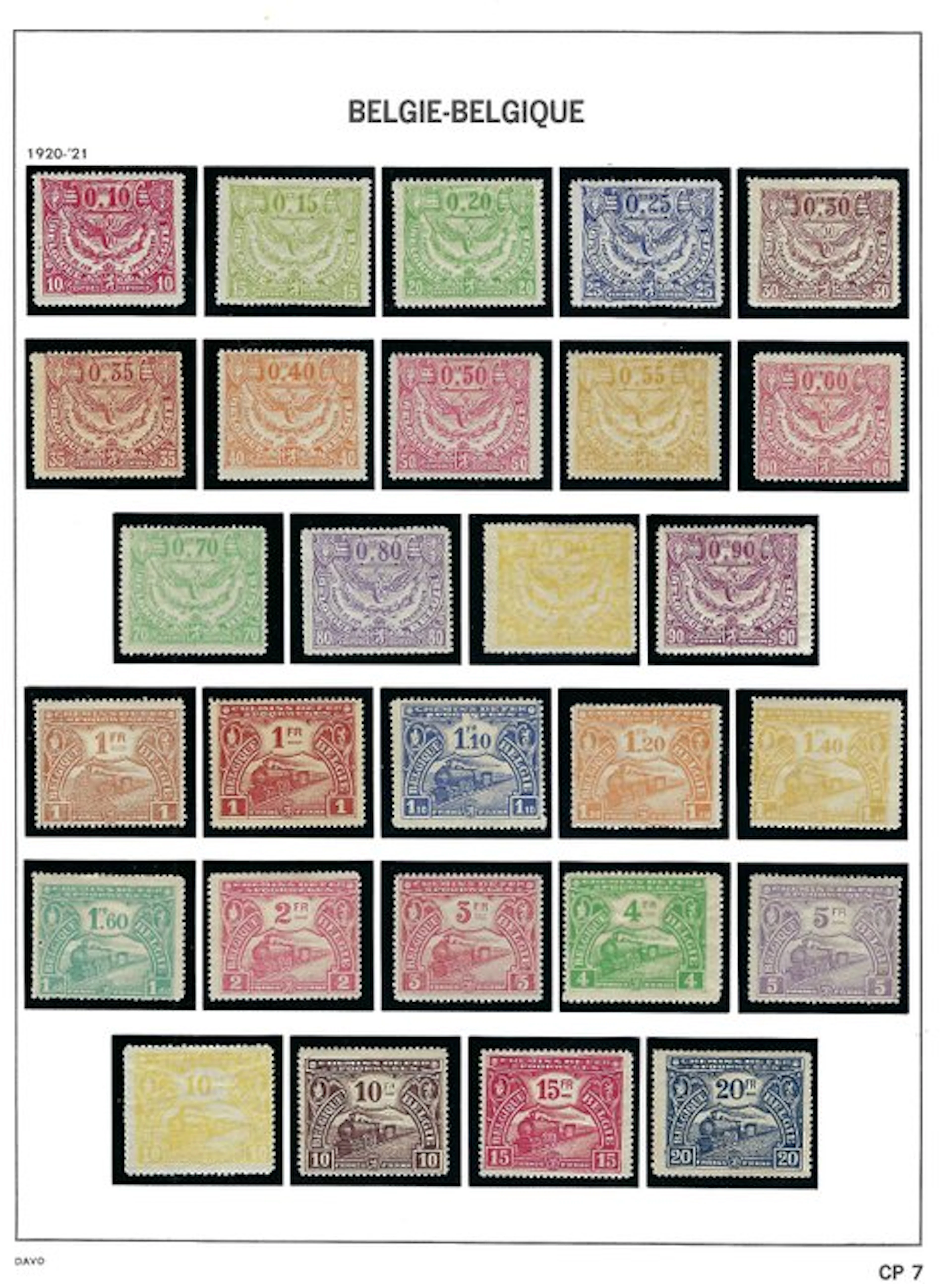 Belgium 1920 - Spoorwegreeks issuance Mechelen - OBP/COB TR100/27