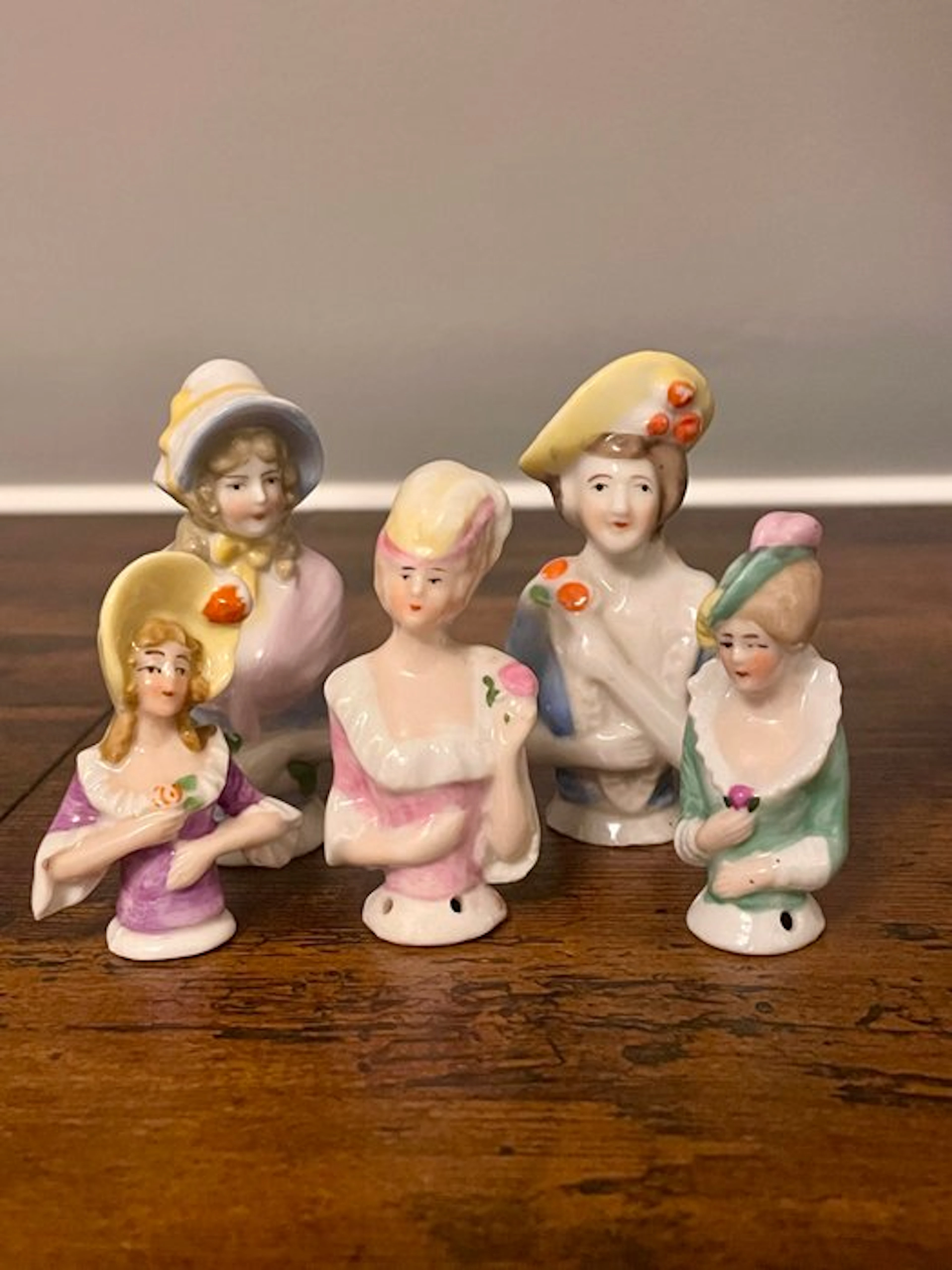 Figurine - Porcelain half-doll set (5) - Porcelain
