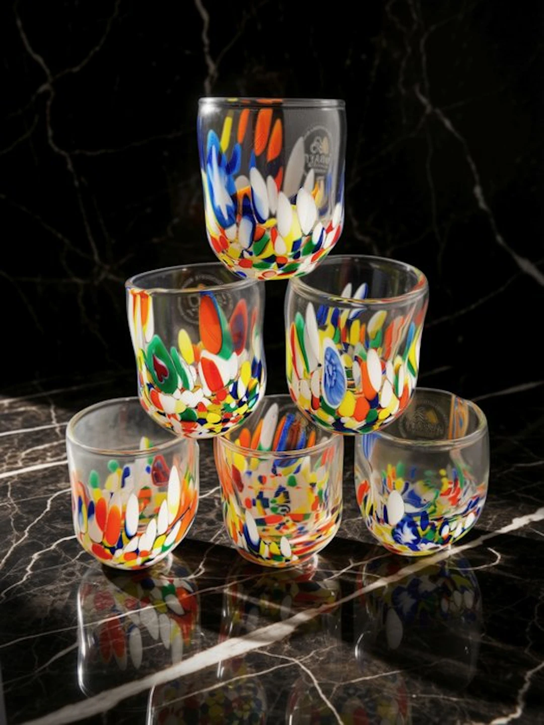 MurArt - Drinking set (6) - Glass - Murrine Millefiori