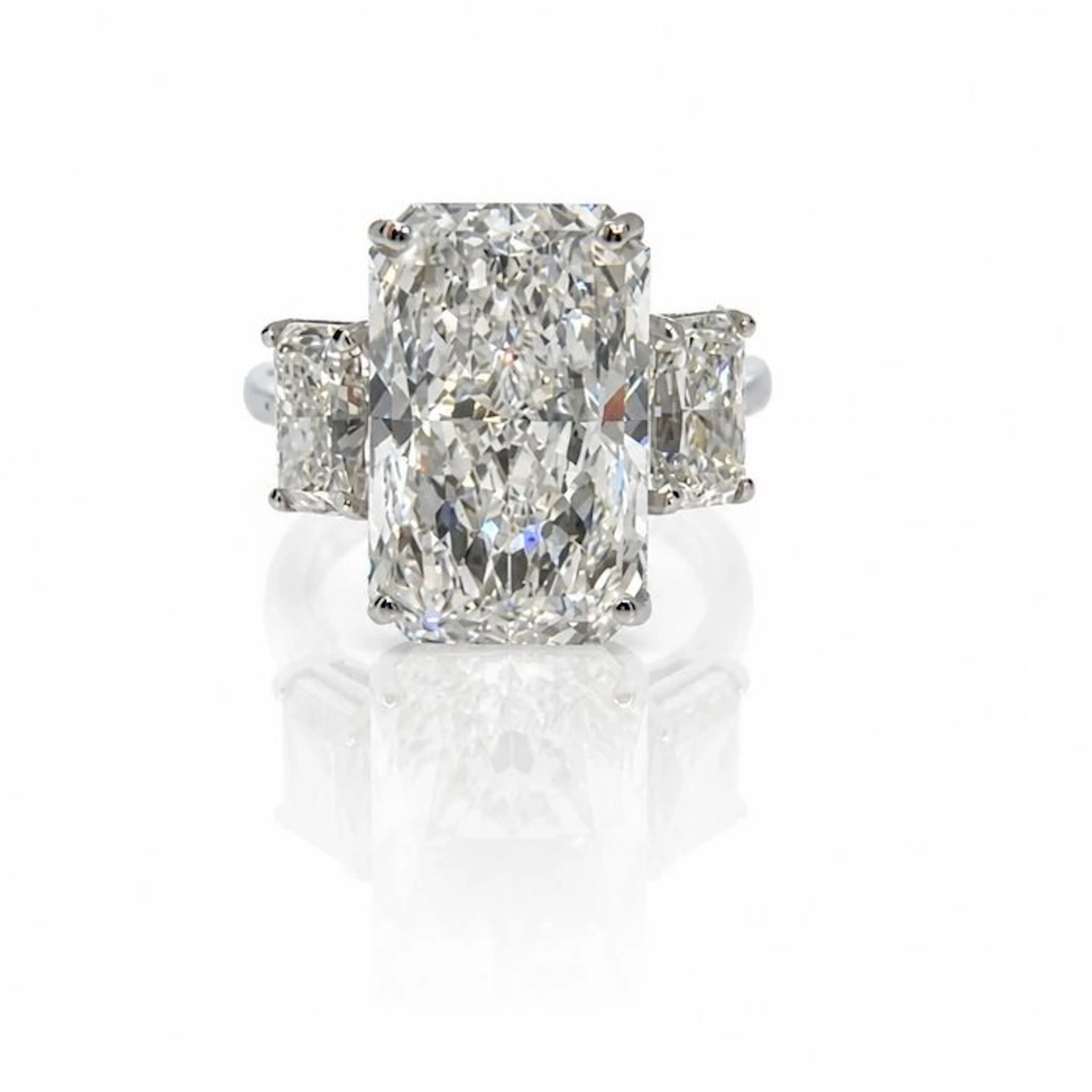 Ring - 14 kt. White gold - 11.16ct. tw. Diamond (Lab-grown) - Diamond