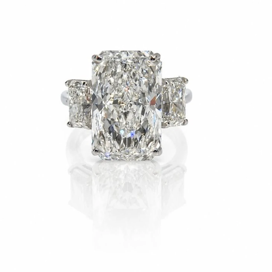 Ring - 14 kt. White gold - 11.16ct. tw. Diamond (Lab-grown) - Diamond