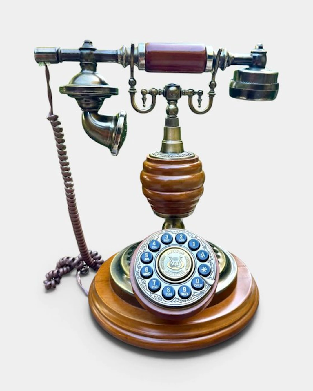 Analogue telephone - Wood, Metal - vintage