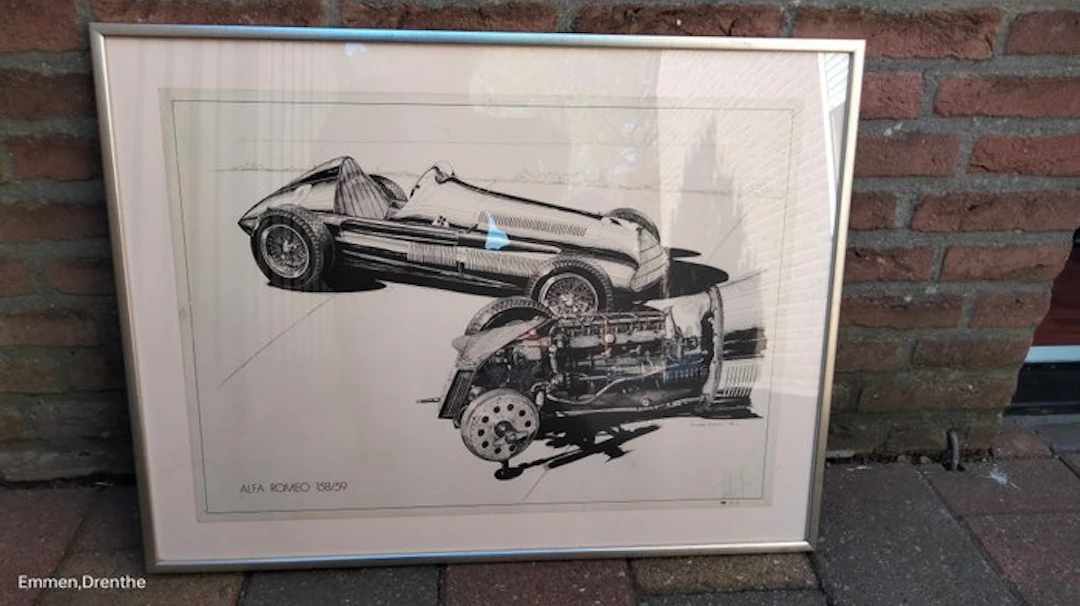 Print - Jorge Arcuri - Alfa Romeo 158/59 - 1972