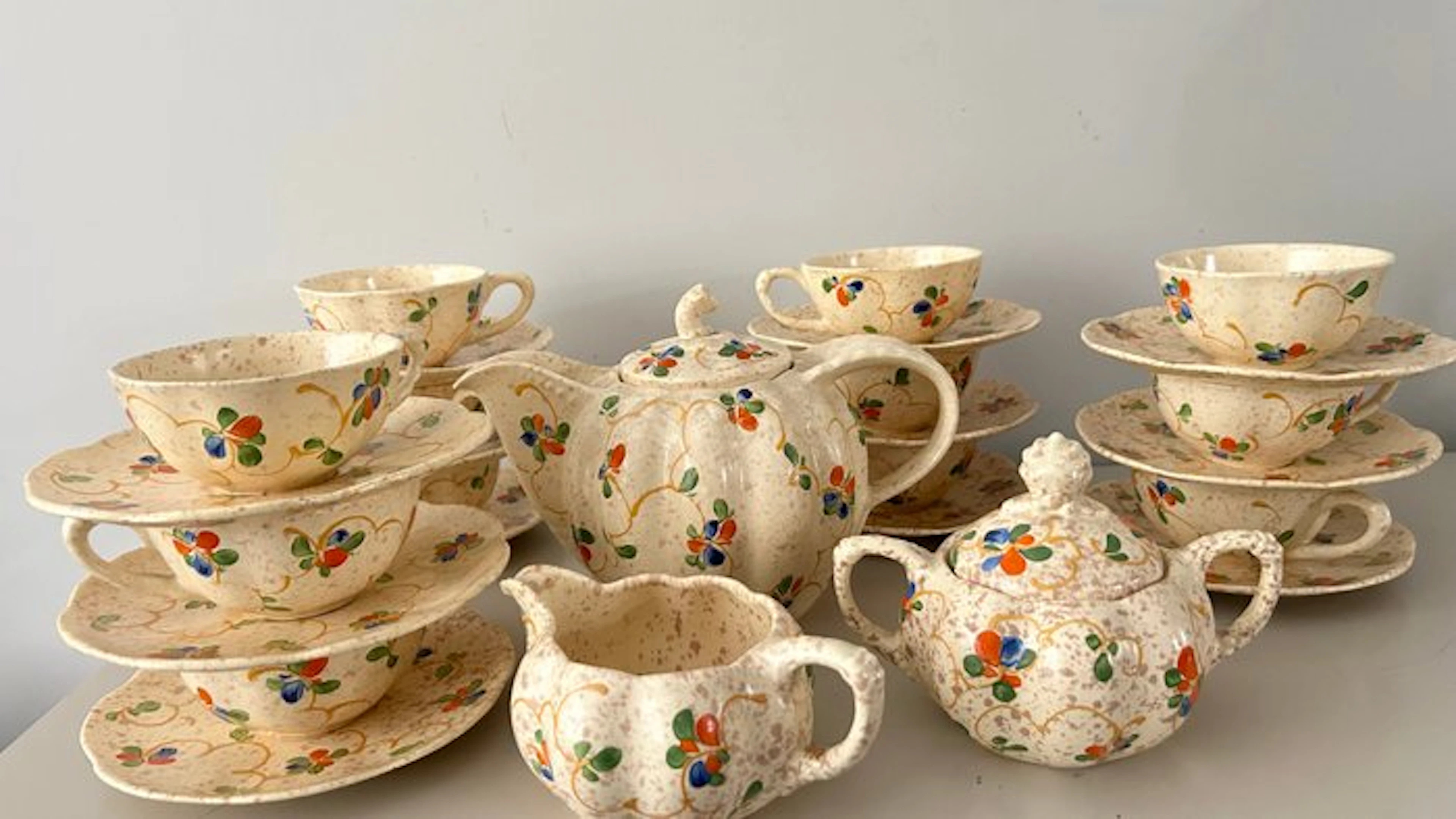 Ditmar Urbach - Tea service (29) - Pumpkin - Ceramic - Art Deco Tea Sets 12x