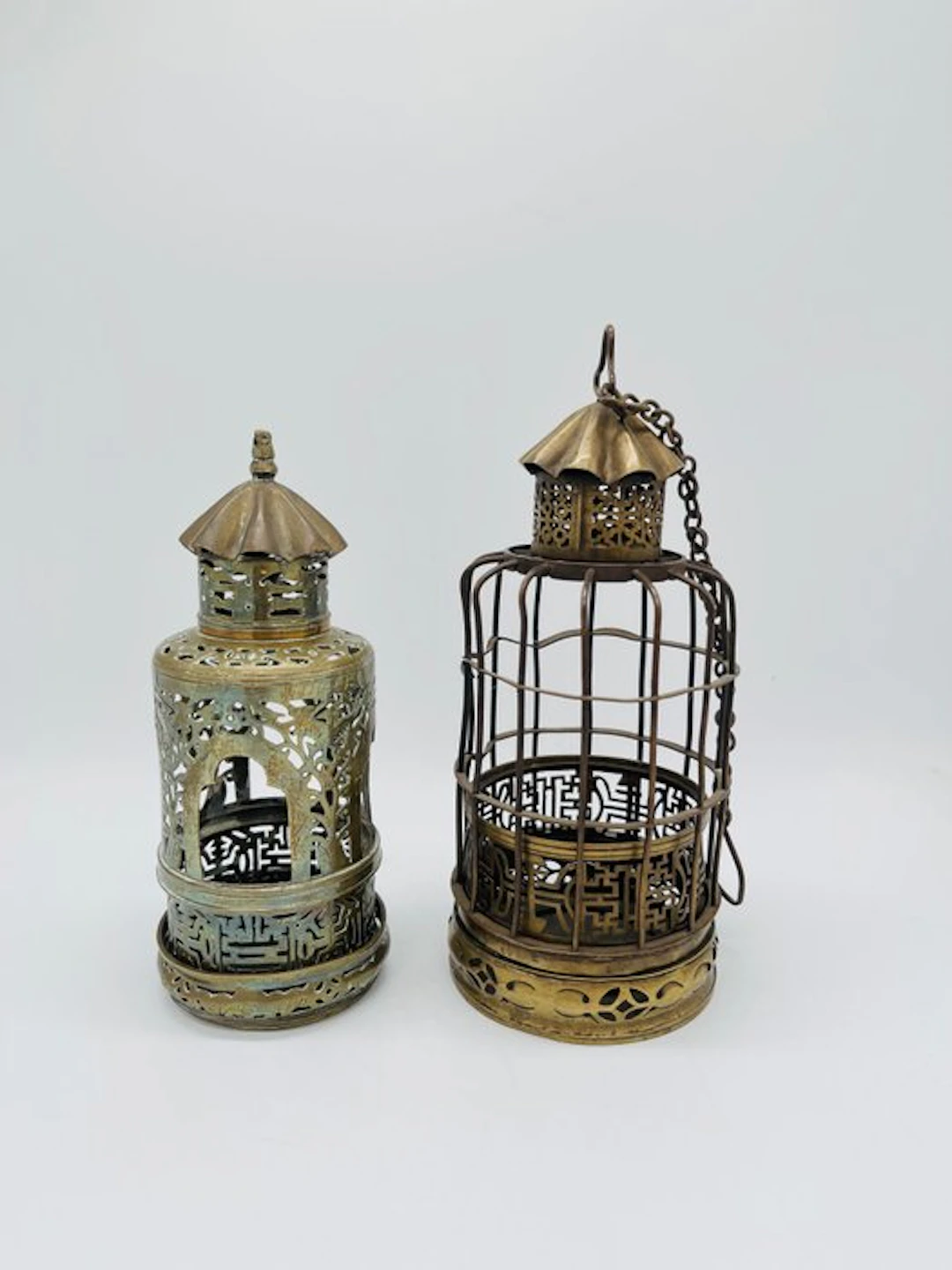 Lamp (2) - Brass - Cages for opium lamps