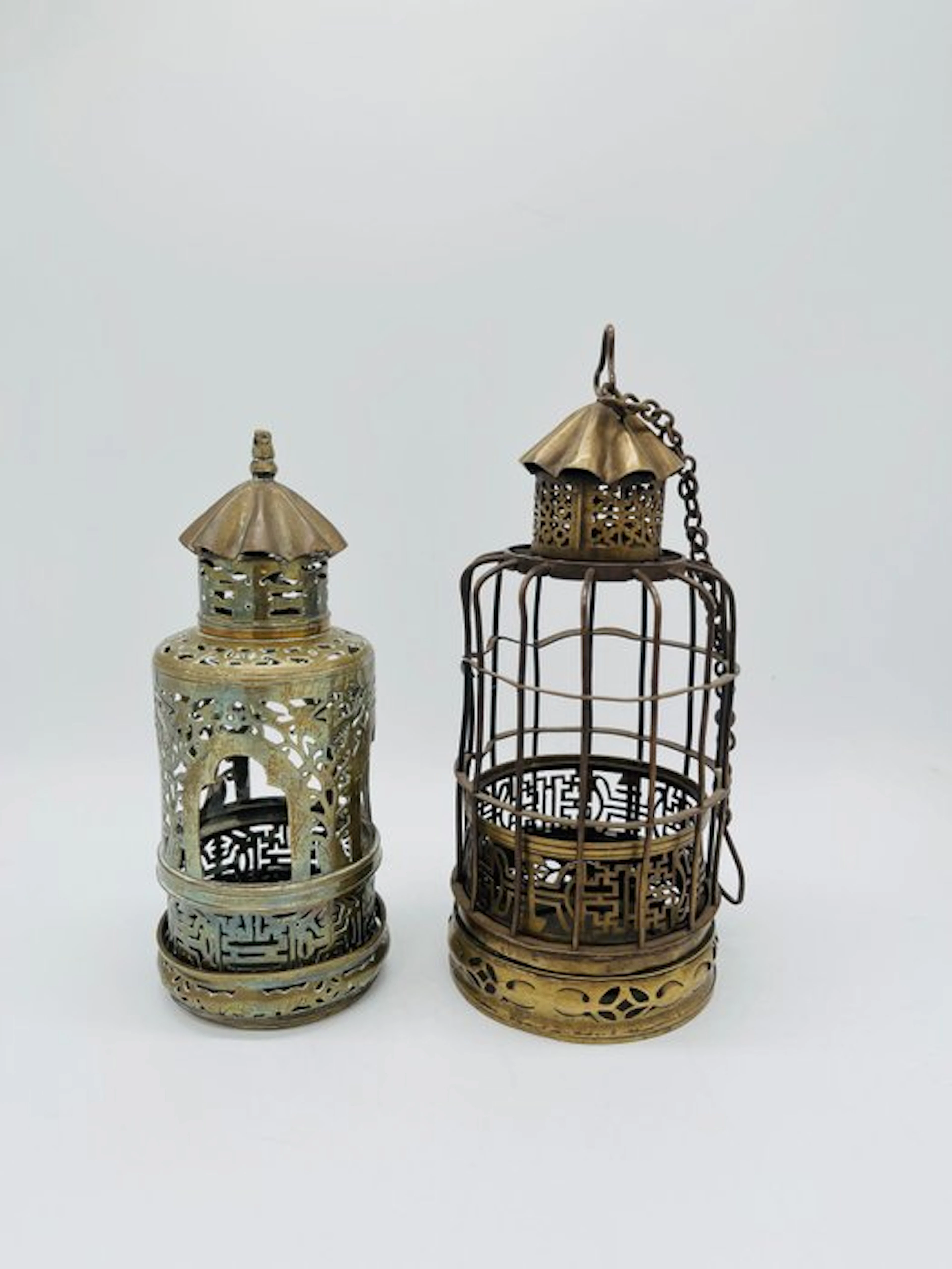 Lamp (2) - Brass - Cages for opium lamps