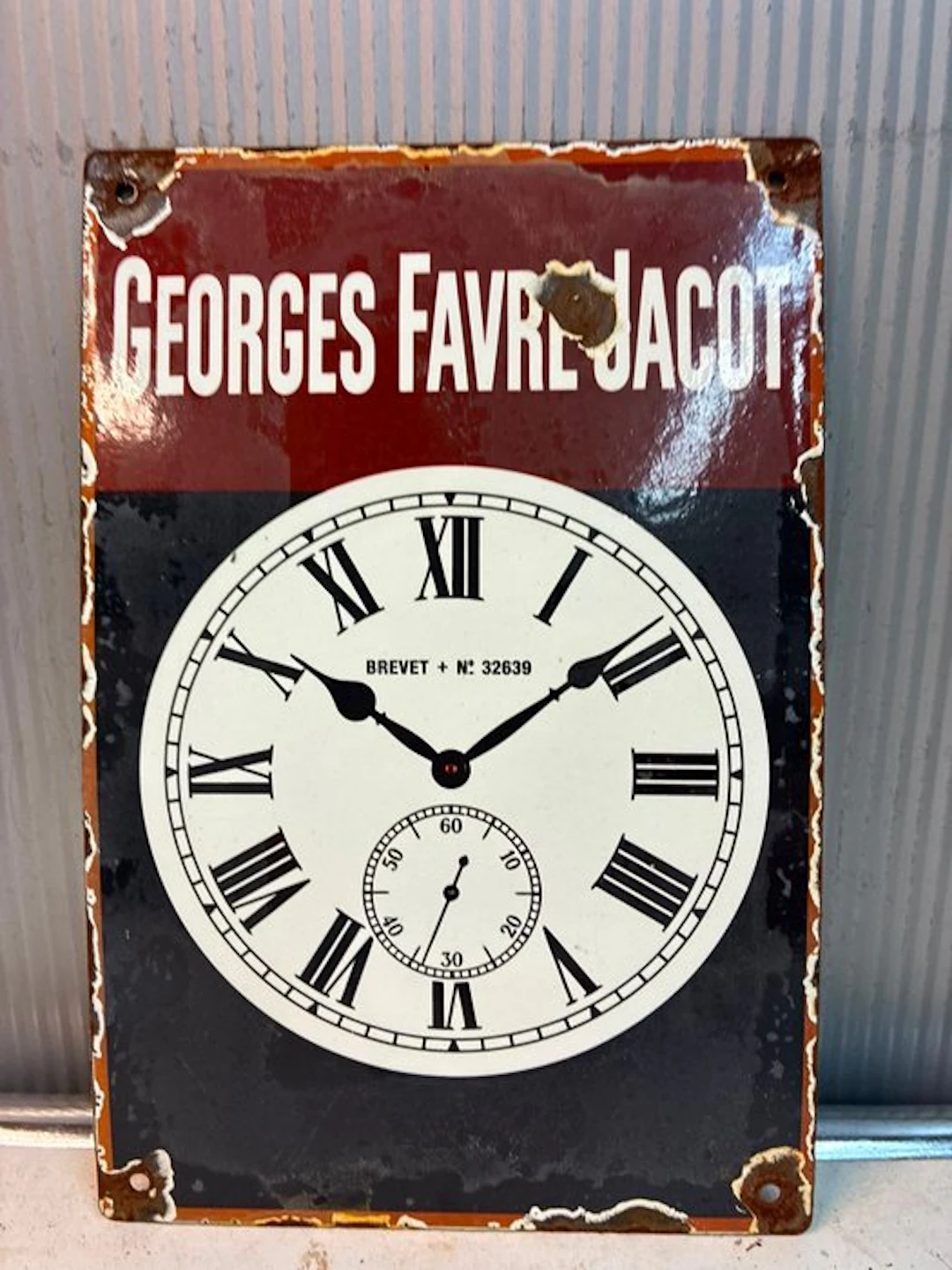 Georges Favre-Jacot – Horloge Reclame – Emaille...