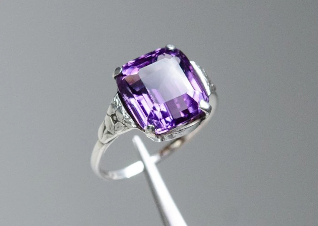 - 830 silver - 5.50 ct natural amethyst - Ring