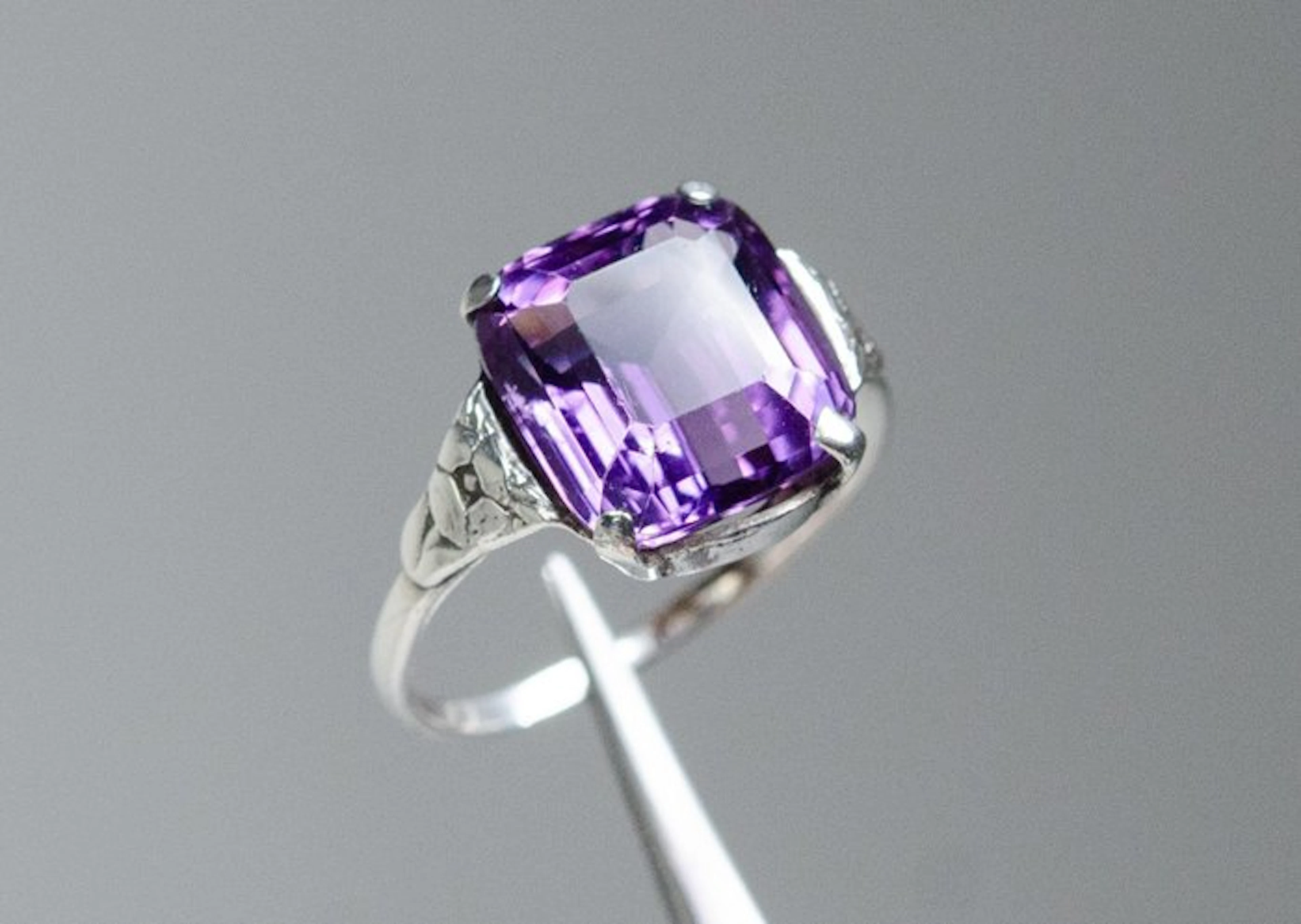 - 830 silver - 5.50 ct natural amethyst - Ring