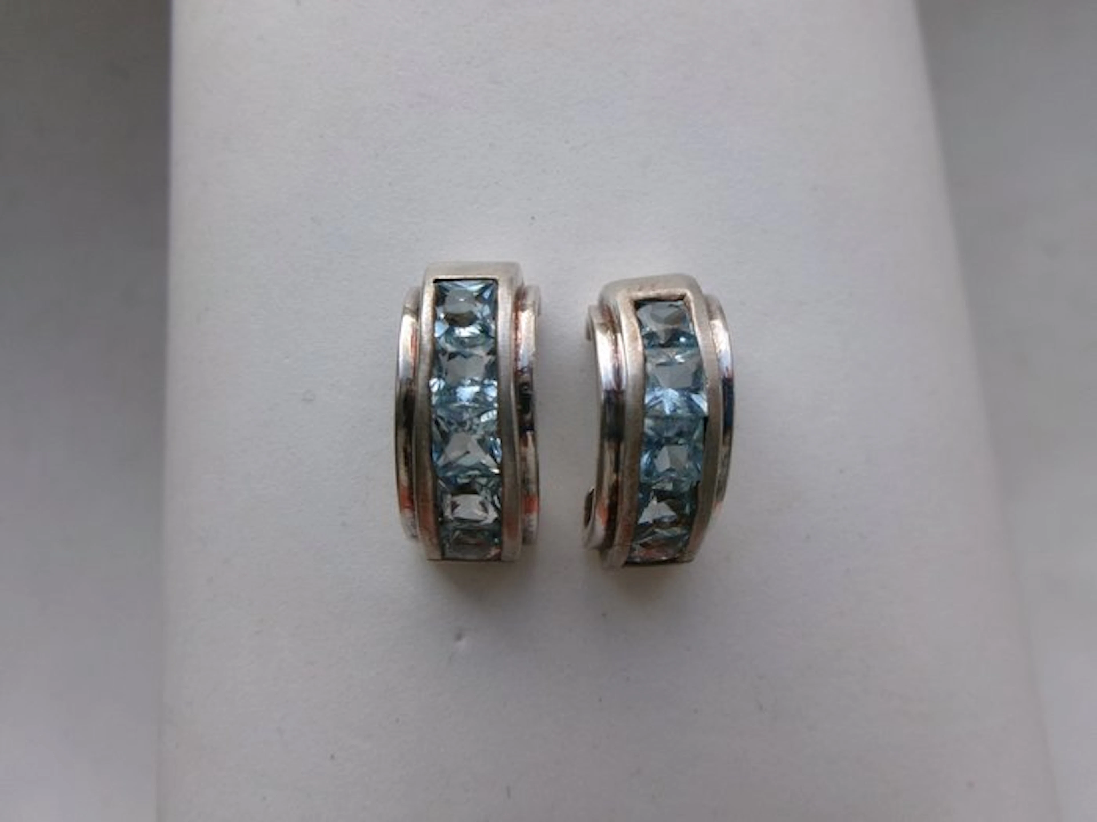 Silver, Topaz - Earrings - Art Deco Style