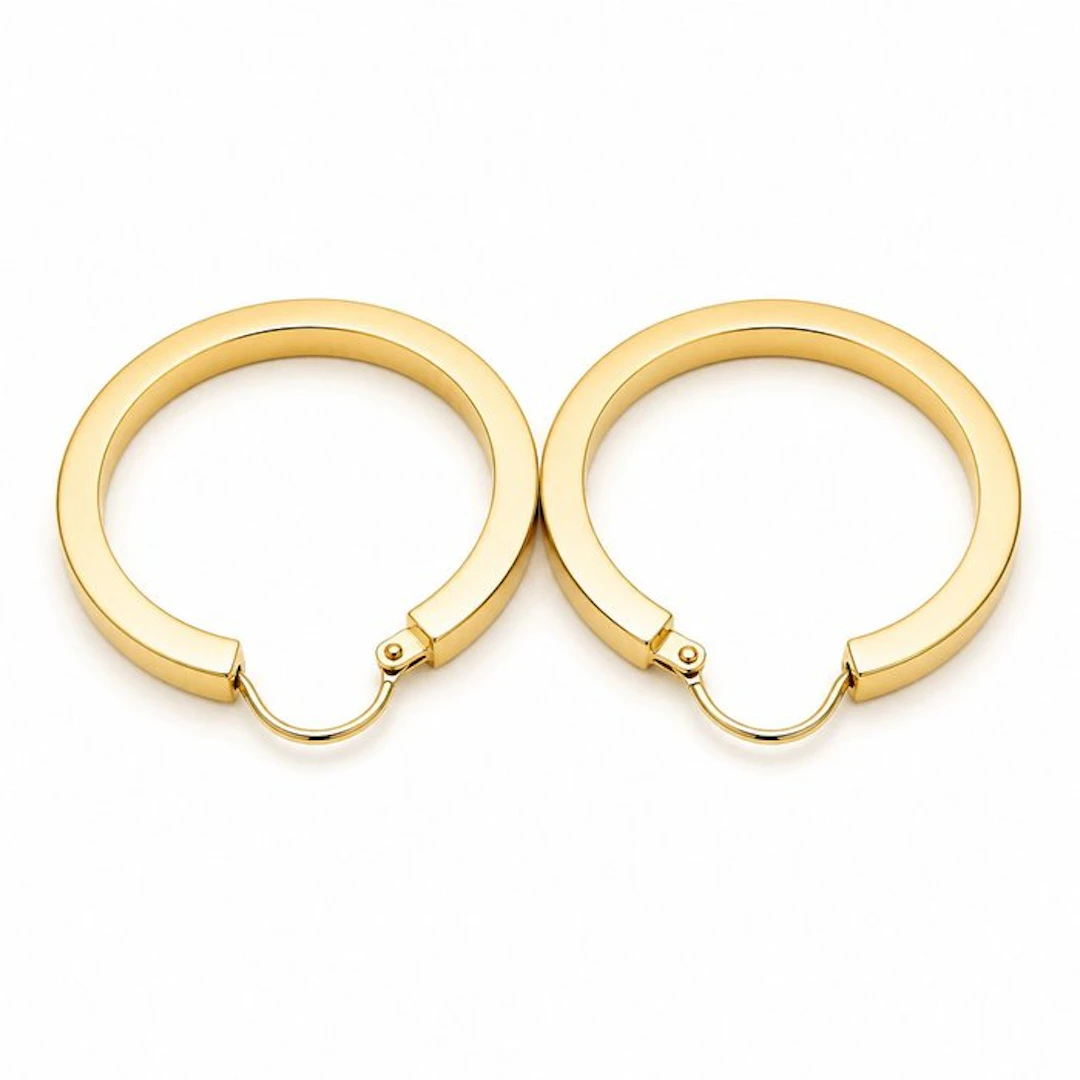 Earrings - 18 kt. Yellow gold - Made in Italy - Handmade