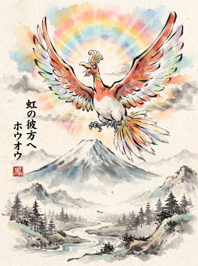 Henshin (Marco Celante) - Ho-Oh | Rainbow Sunrise over Mount Fuji