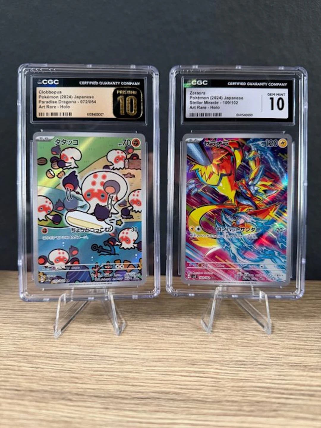 Pokémon - 2 Graded card - Clobbopus Zeraora 072/064; 109/102 Full art