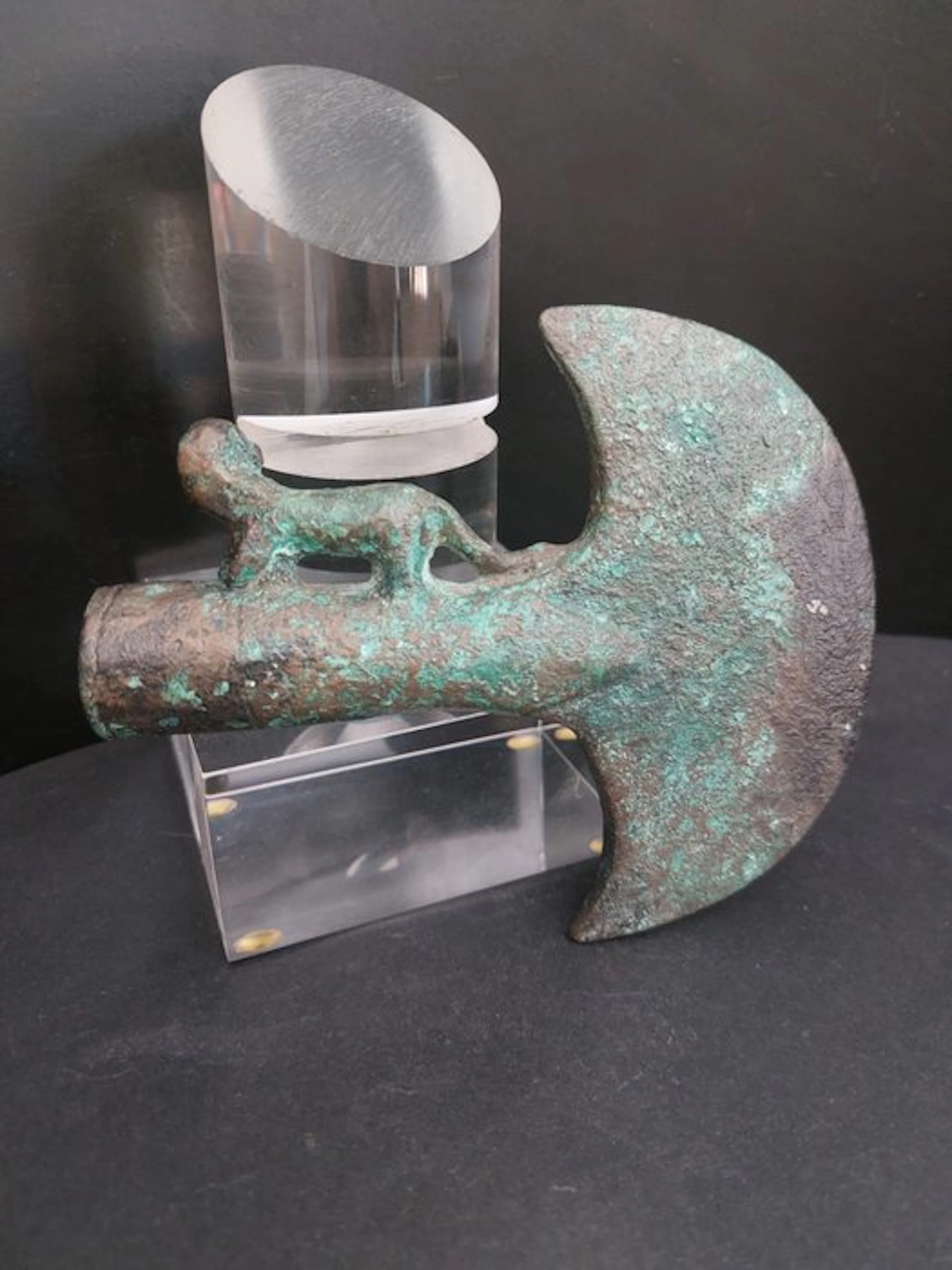 Western Asia (Western Asiatic) Bronze Rare crescent-axe...
