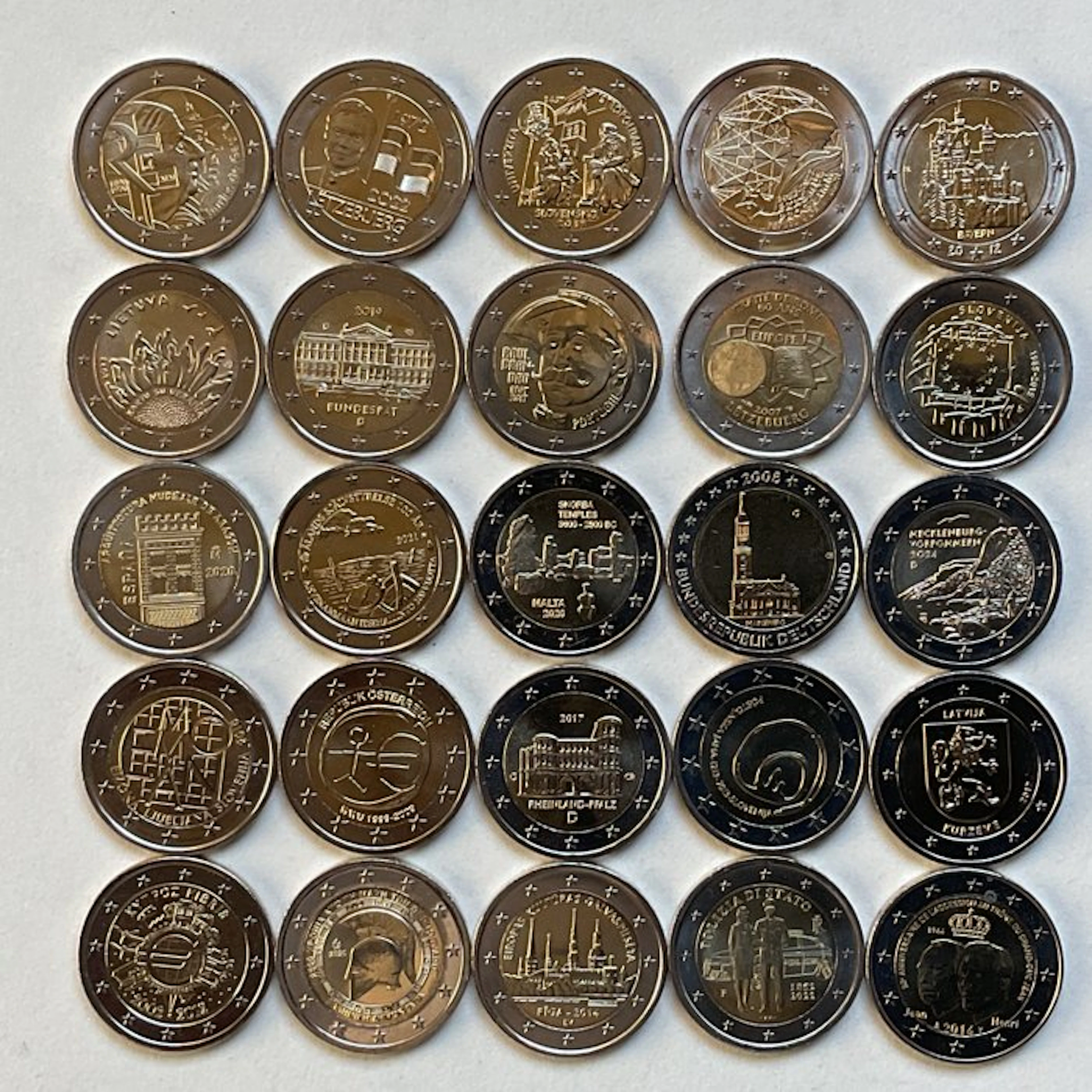 Europe. 2 Euro Various Years (25 munten) (No reserve price)