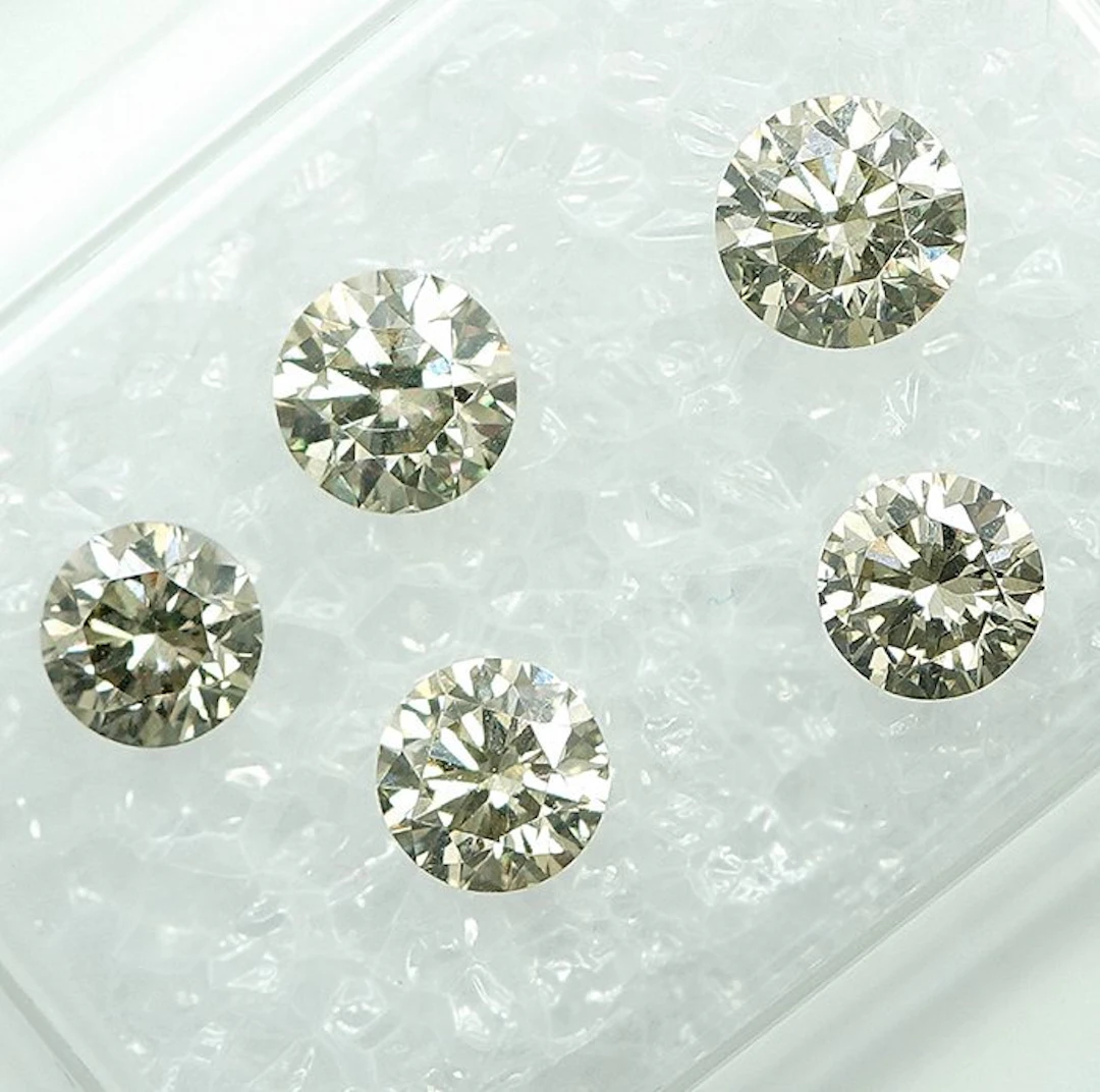 5 pcs Diamond (Natural) - 1.00 ct - Round - VS1, SI1 - Gem Report Antwerp (GRA)