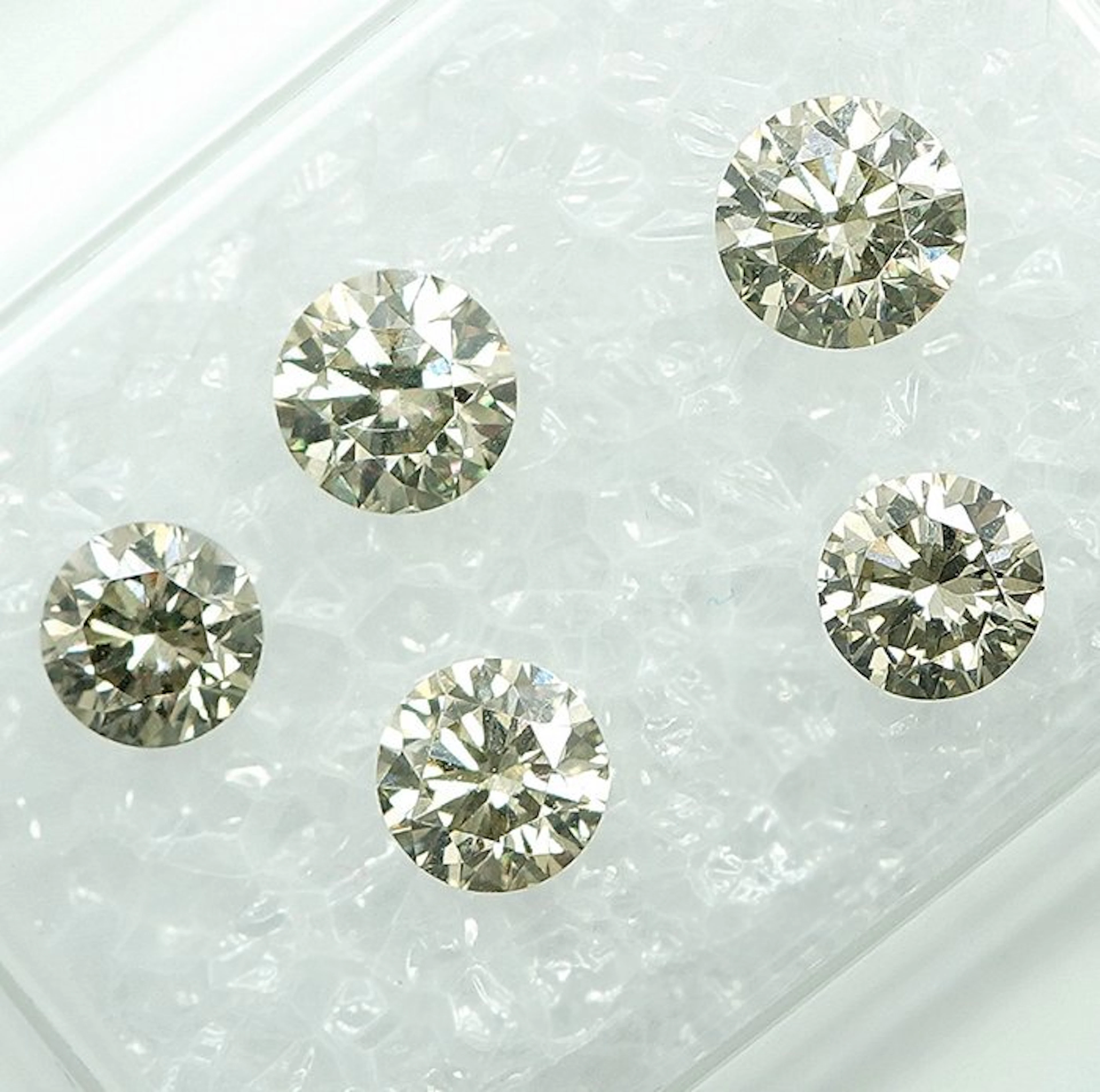 5 pcs Diamond (Natural) - 1.00 ct - Round - VS1, SI1 - Gem Report Antwerp (GRA)