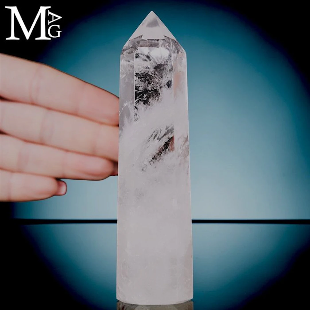 Cristal Quartz Point Clear Quartz Tower Point - Height...