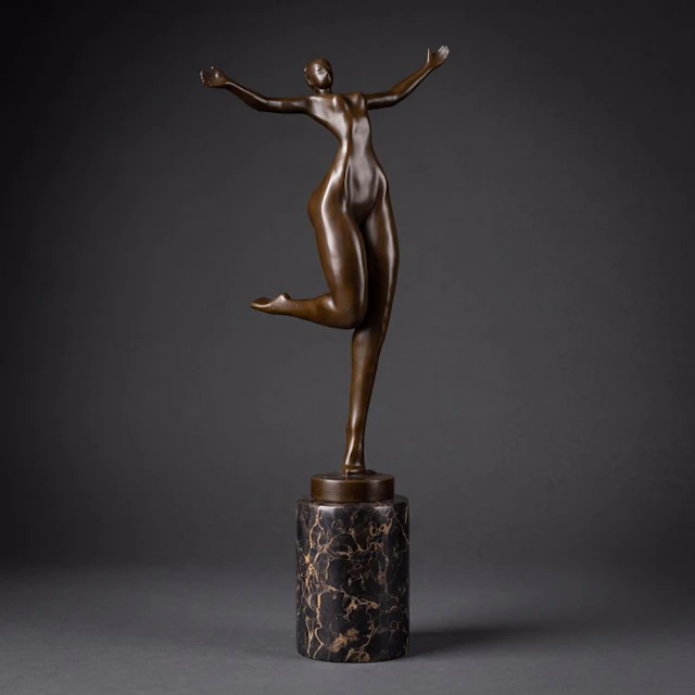 Statue, Modern beeld van een naakte vrouw 42.5 cm / 2.6 kg - 42.5 cm - Bronze