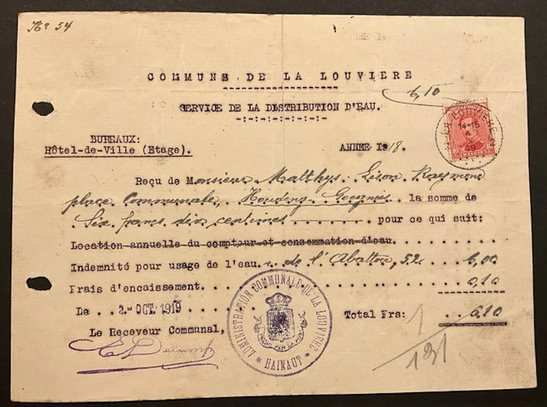 Belgium 1915 - Albert I - Collection of letters and documents