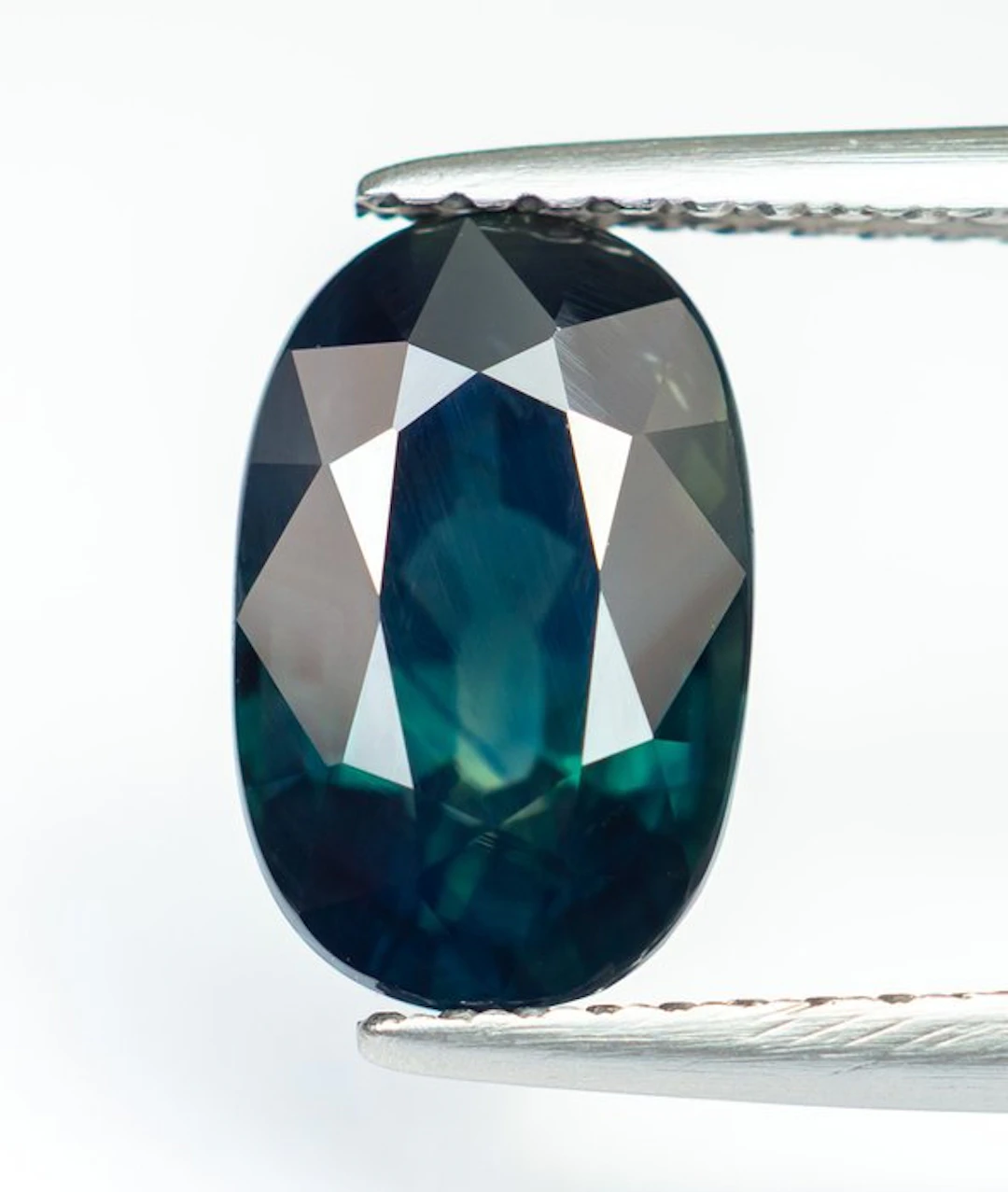 No reserve price Sapphire - 3.07 ct - Bellerophon Gemlab - Deep Greenish Blue