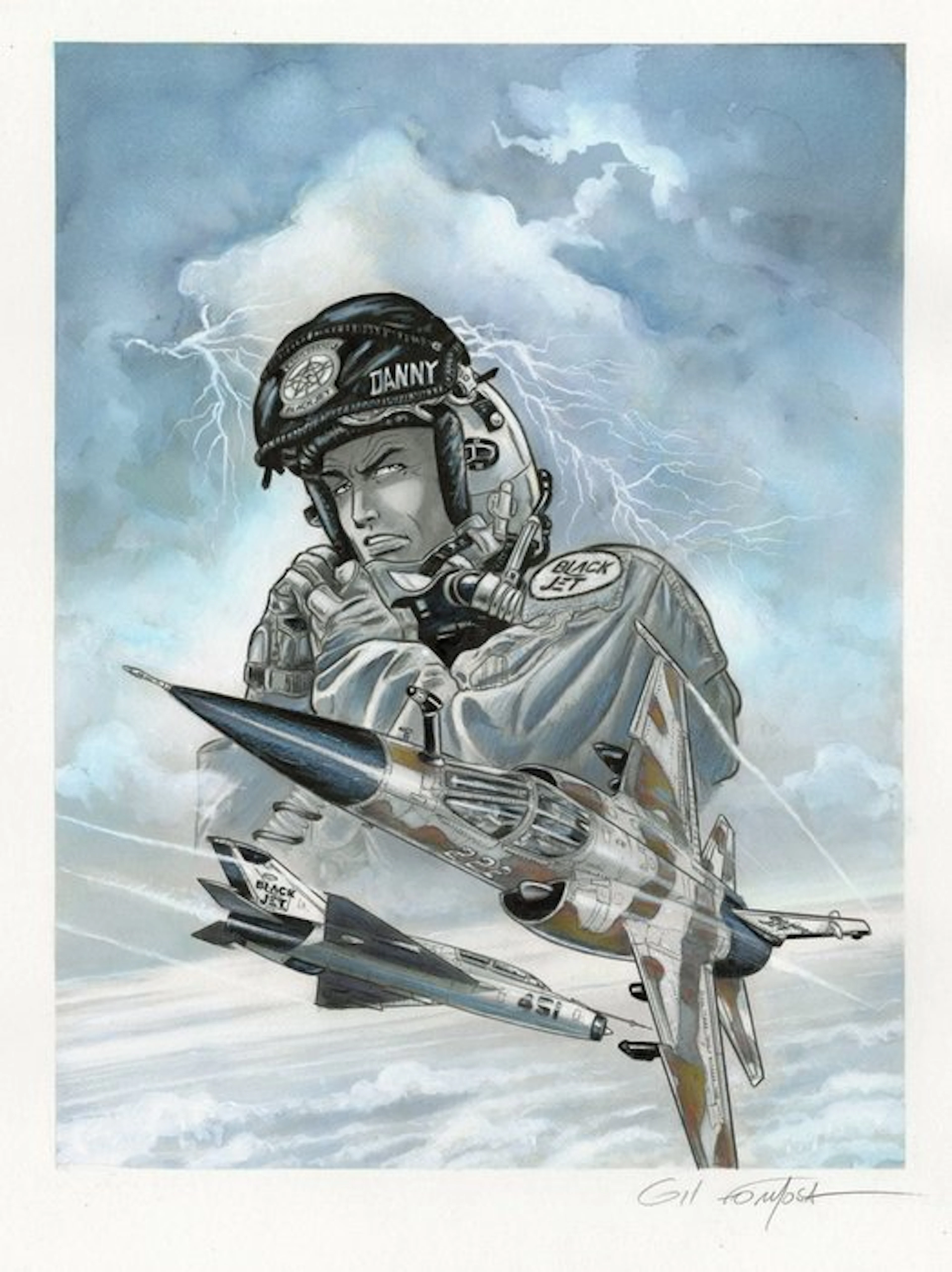 Gil Formosa Original preliminary drawing - Buck Danny...
