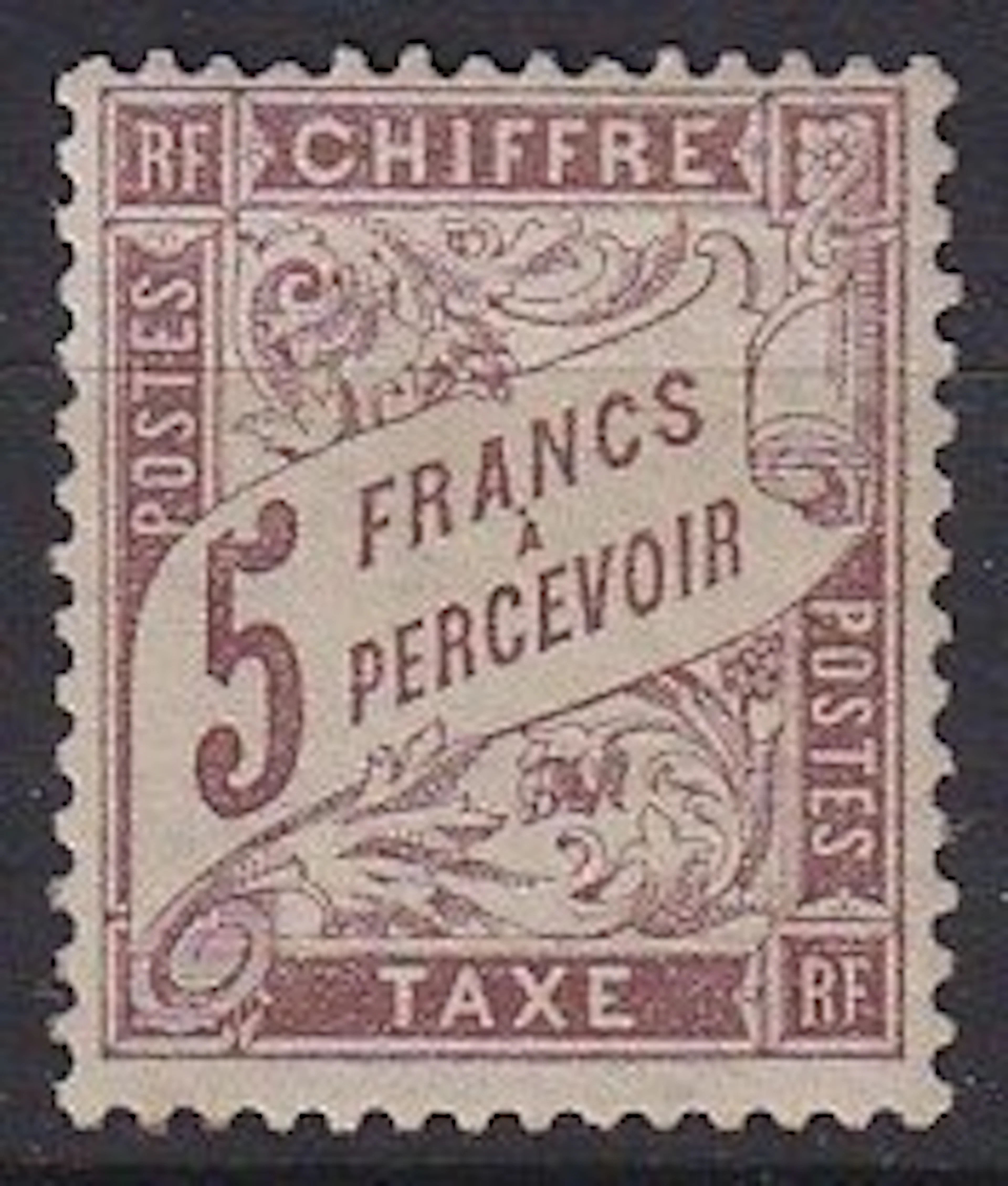 France 1884 - 5fr marron - Yvert Taxe n°27