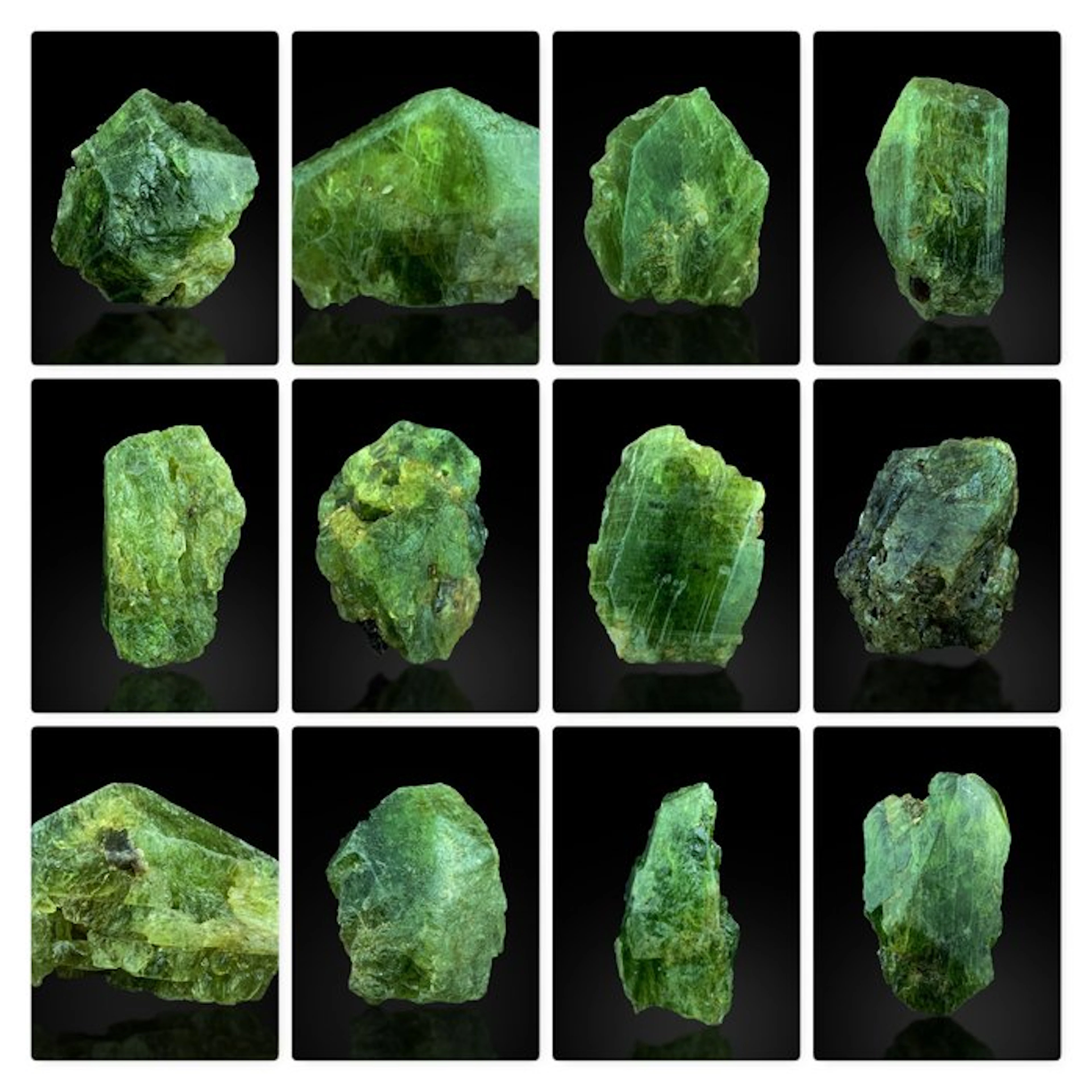 Green Dopside Crystals- 186 g - (12)