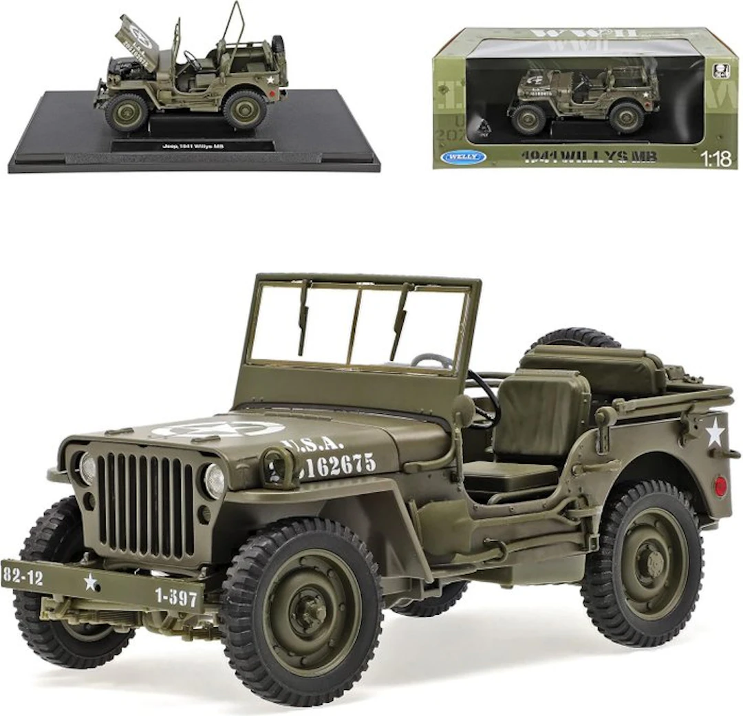 Welly 1:18 - Model military vehicle - Jeep Willys MB 1941
