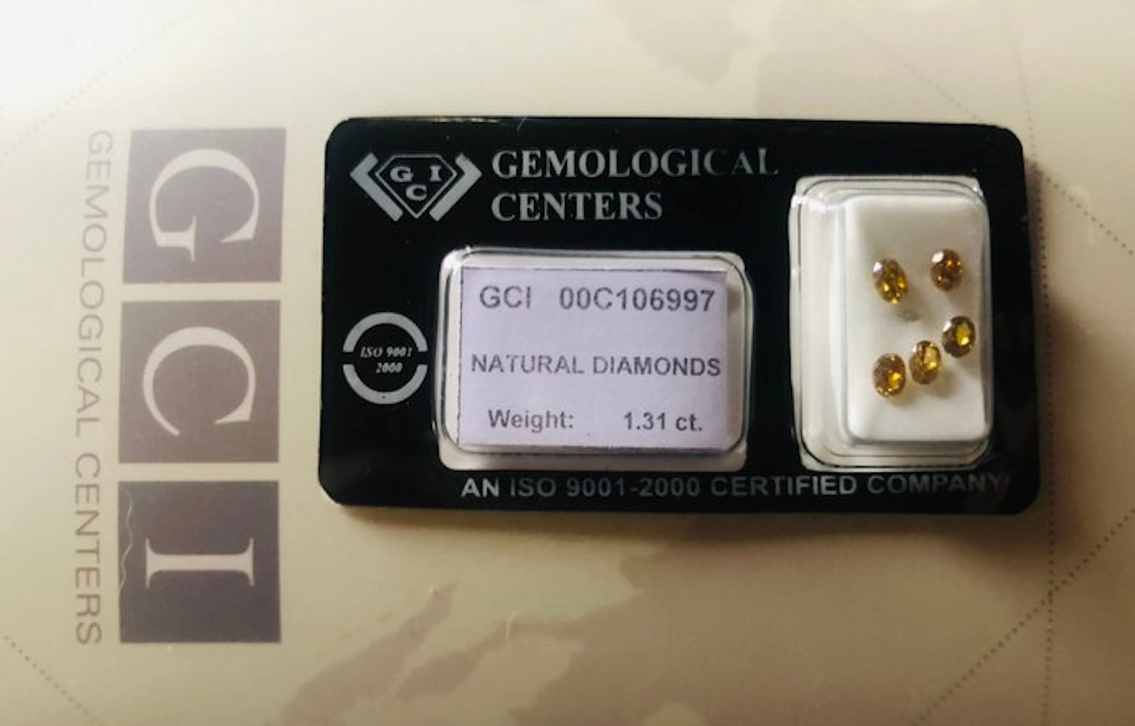 5 pcs Diamond (Natural coloured) - 1.31 ct - Cushion Mixed colours - VVS1