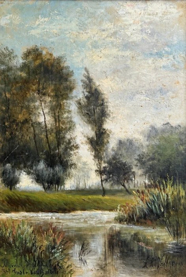 European School (XIX) - Melancholie am Teich