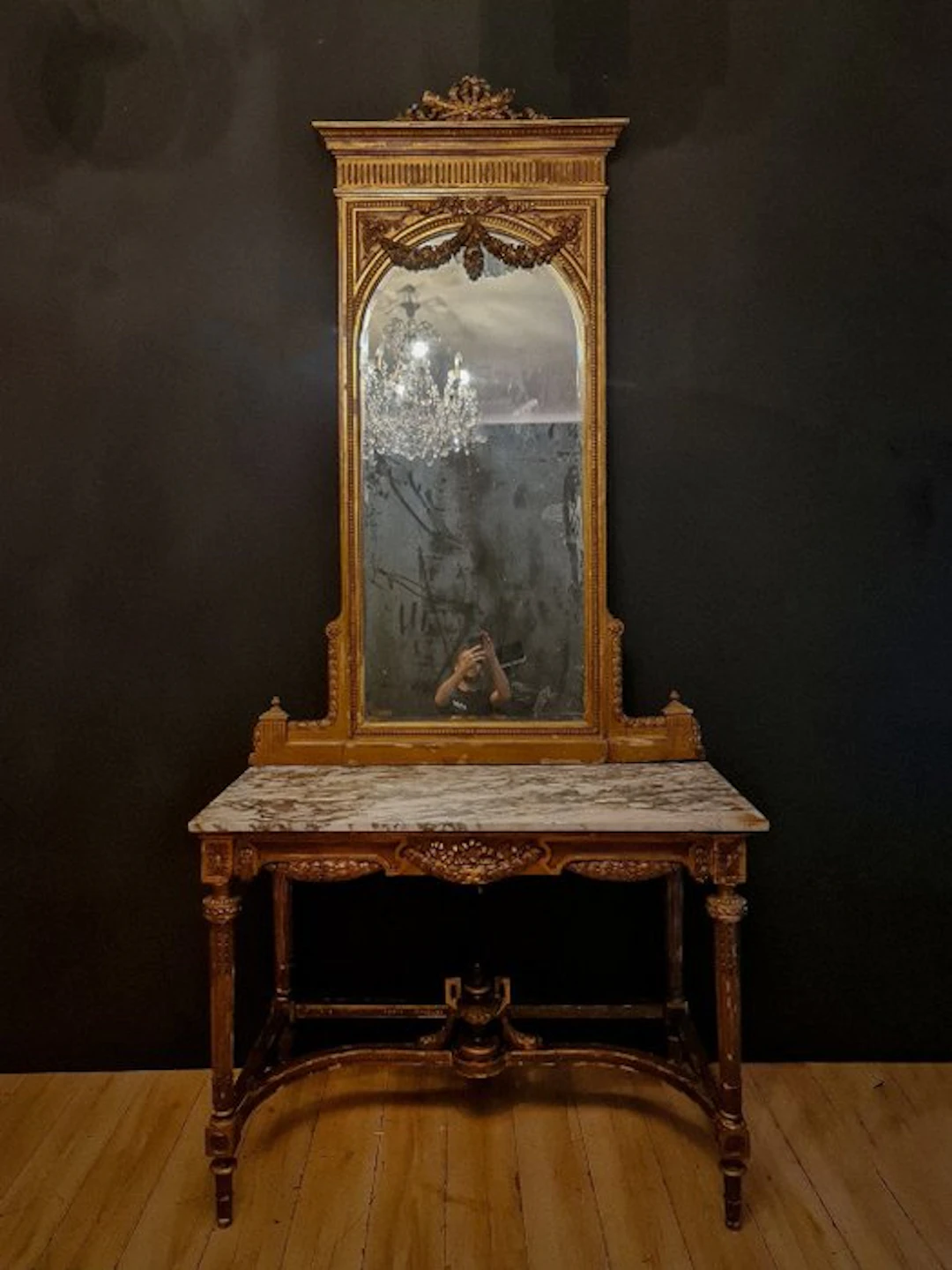 Console table - Gilt wood - Console table in Louis XVI style