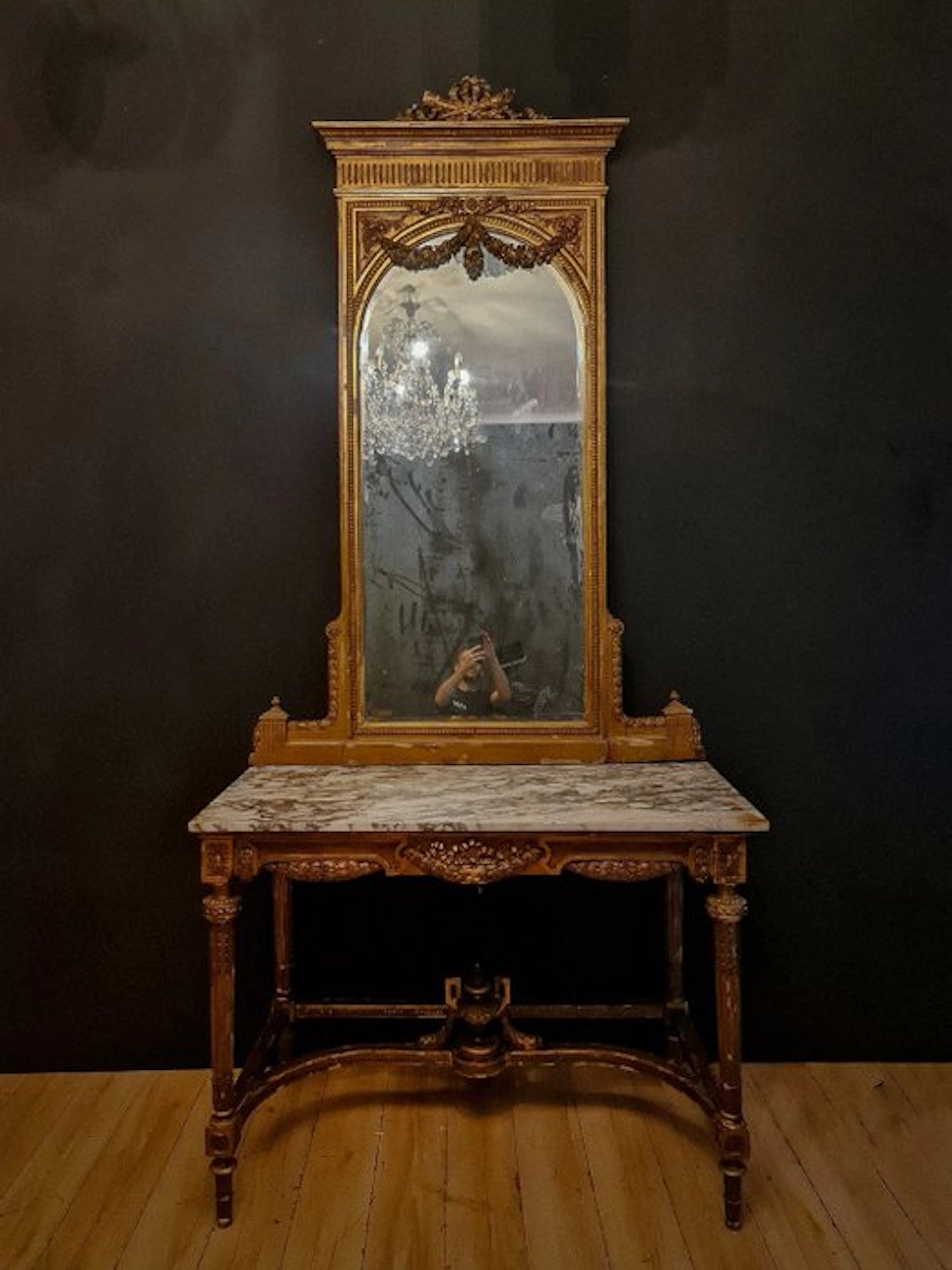 Console table - Gilt wood - Console table in Louis XVI style