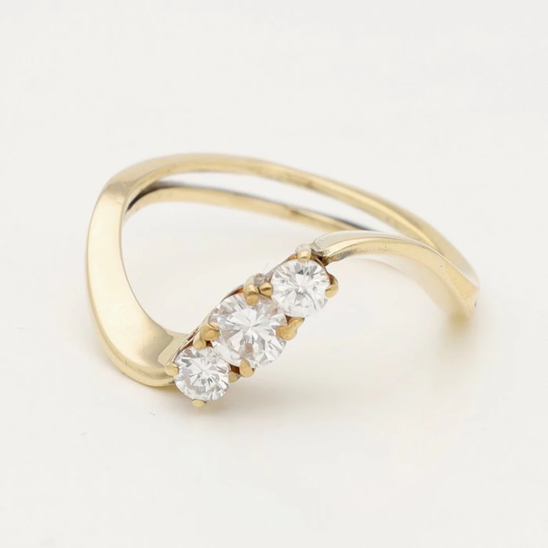 Ring - 14 kt. Yellow gold Diamond (Natural)