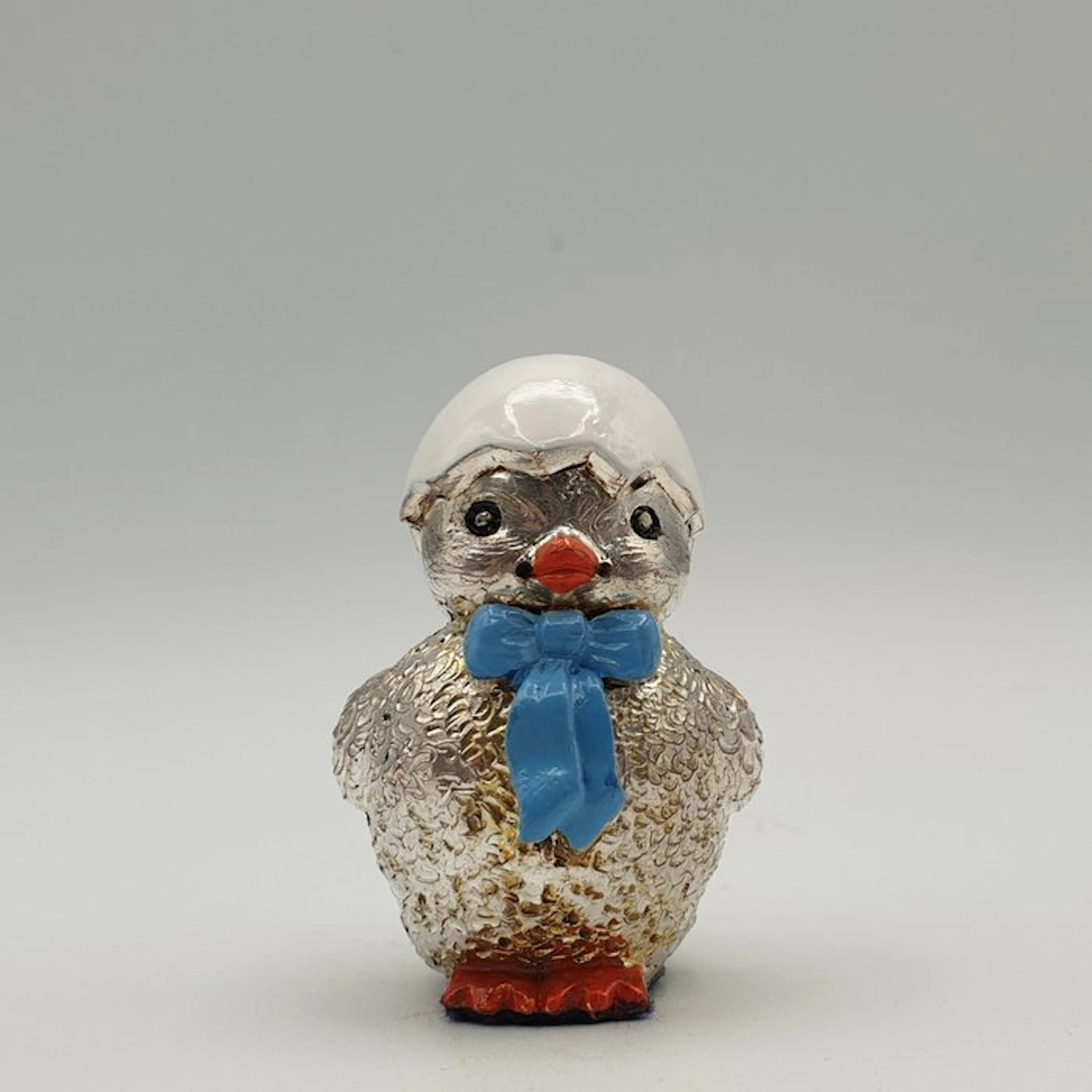 Pulcino rivestito in Argento e smalti - Figurine - Silver-plated