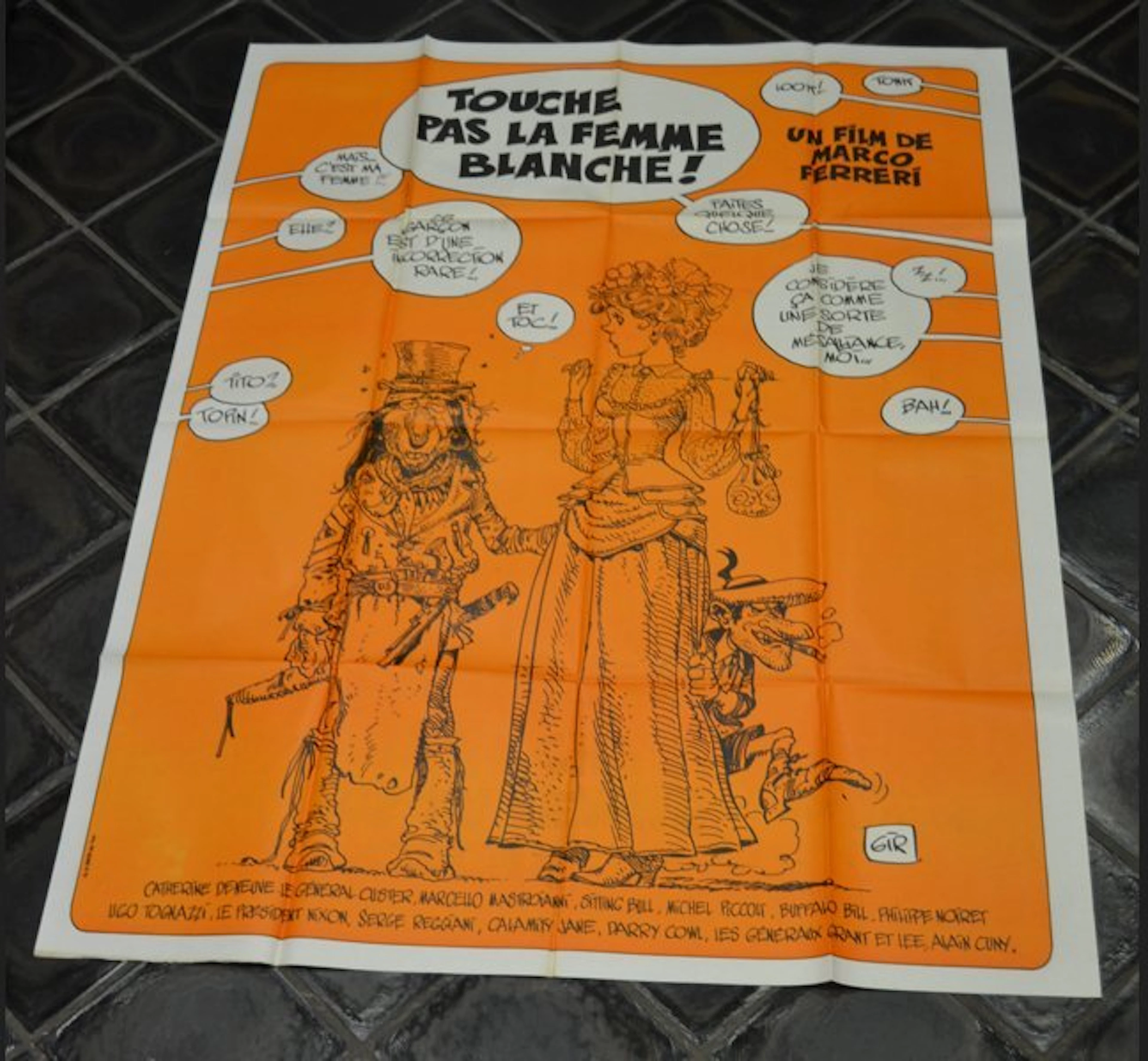Giraud - Touche pas à la femme blanche ! - 1 large-format movie poster - 1974