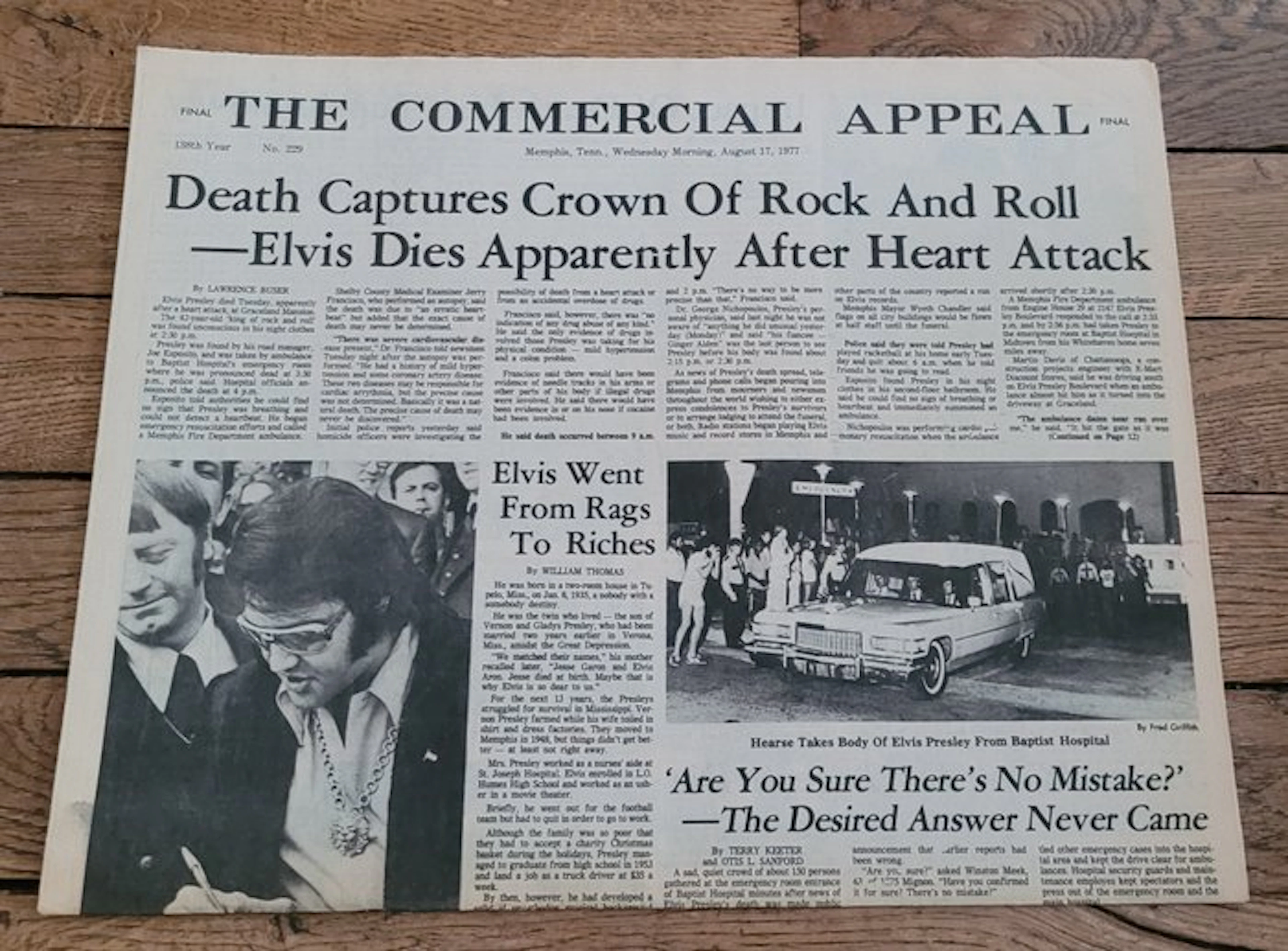Elvis Presley - Newspapers - The Commercial Appeal - Tribute to Elvis - 1977