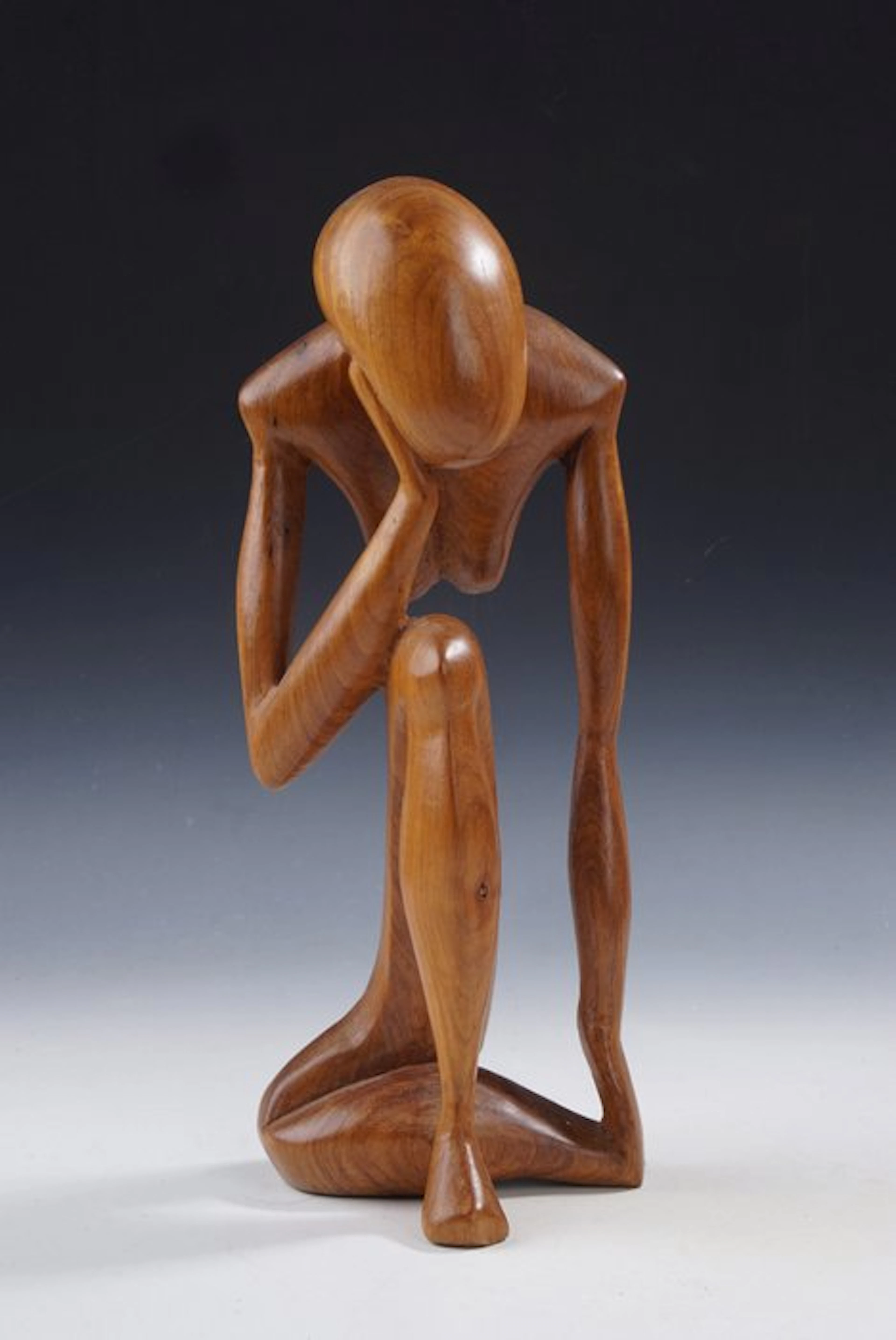 Lokale artiest - Figure - Mali • Decoratief houten beeld "Le Penseur"