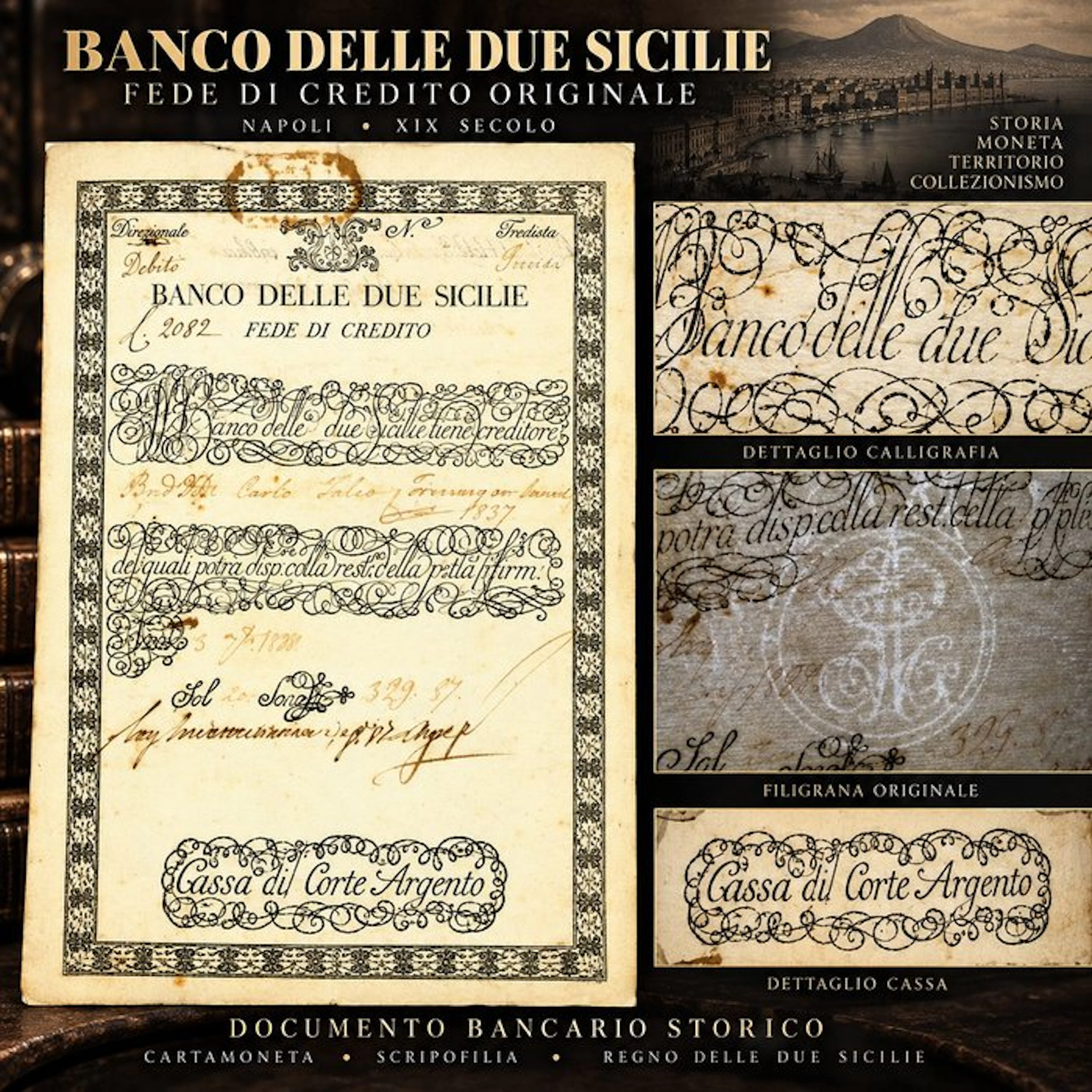 Italy. Ducato 1828 - Regno delle Due Sicilie – Banco...