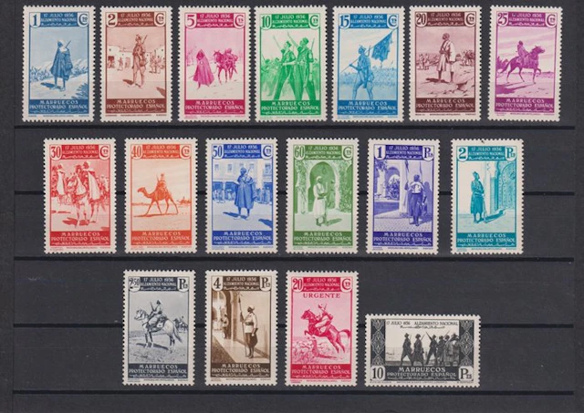Morocco 1937 - Morocco Spanish full series - Edifil nº 169/85