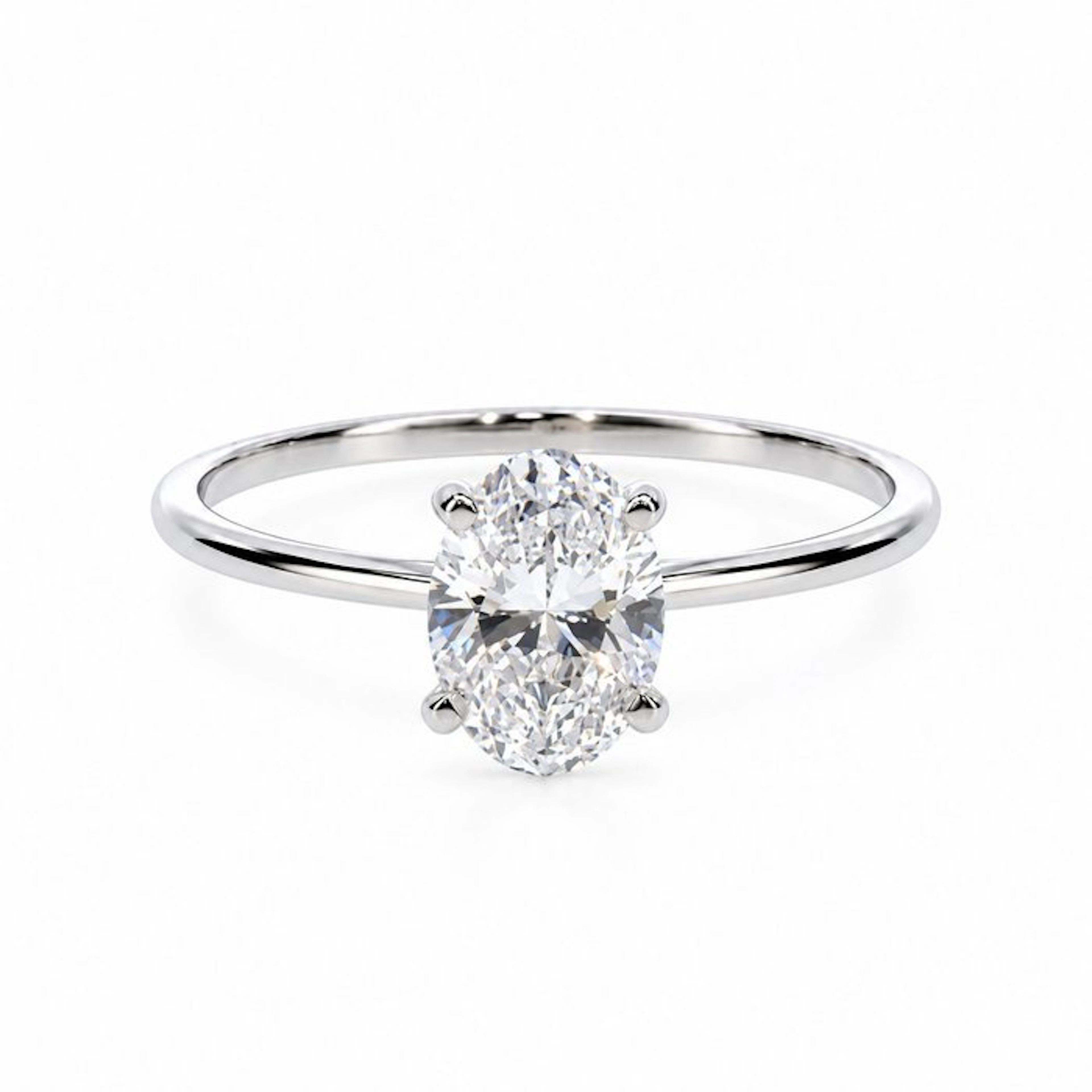 No reserve price - Ring - 14 kt. White gold - 1.07ct. tw. Diamond (Lab-grown)